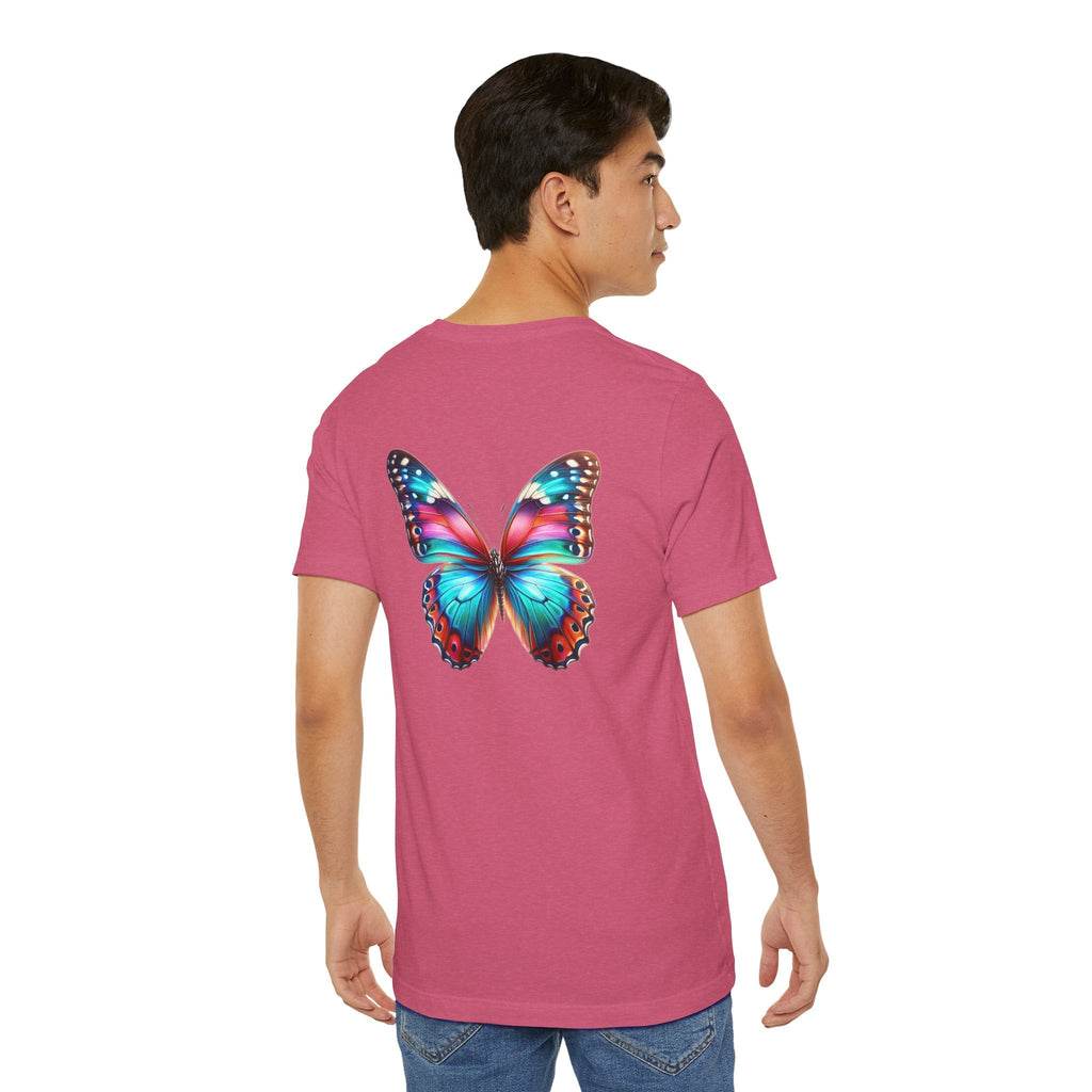 Vibrant Rainbow Butterfly Tee Colorful Monarch Wing Graphic - Etna Gift