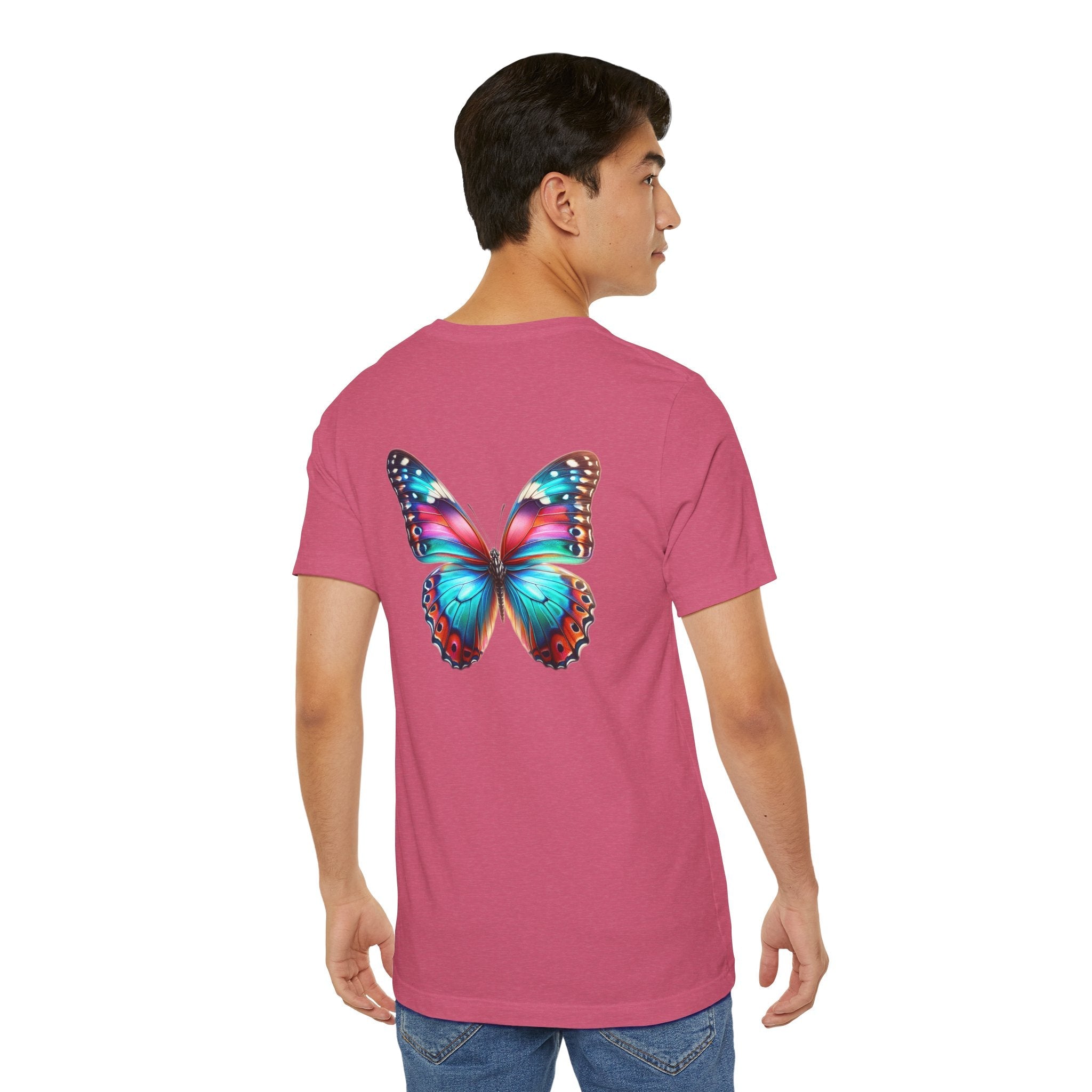 Vibrant Rainbow Butterfly Tee Colorful Monarch Wing Graphic - Etna Gift