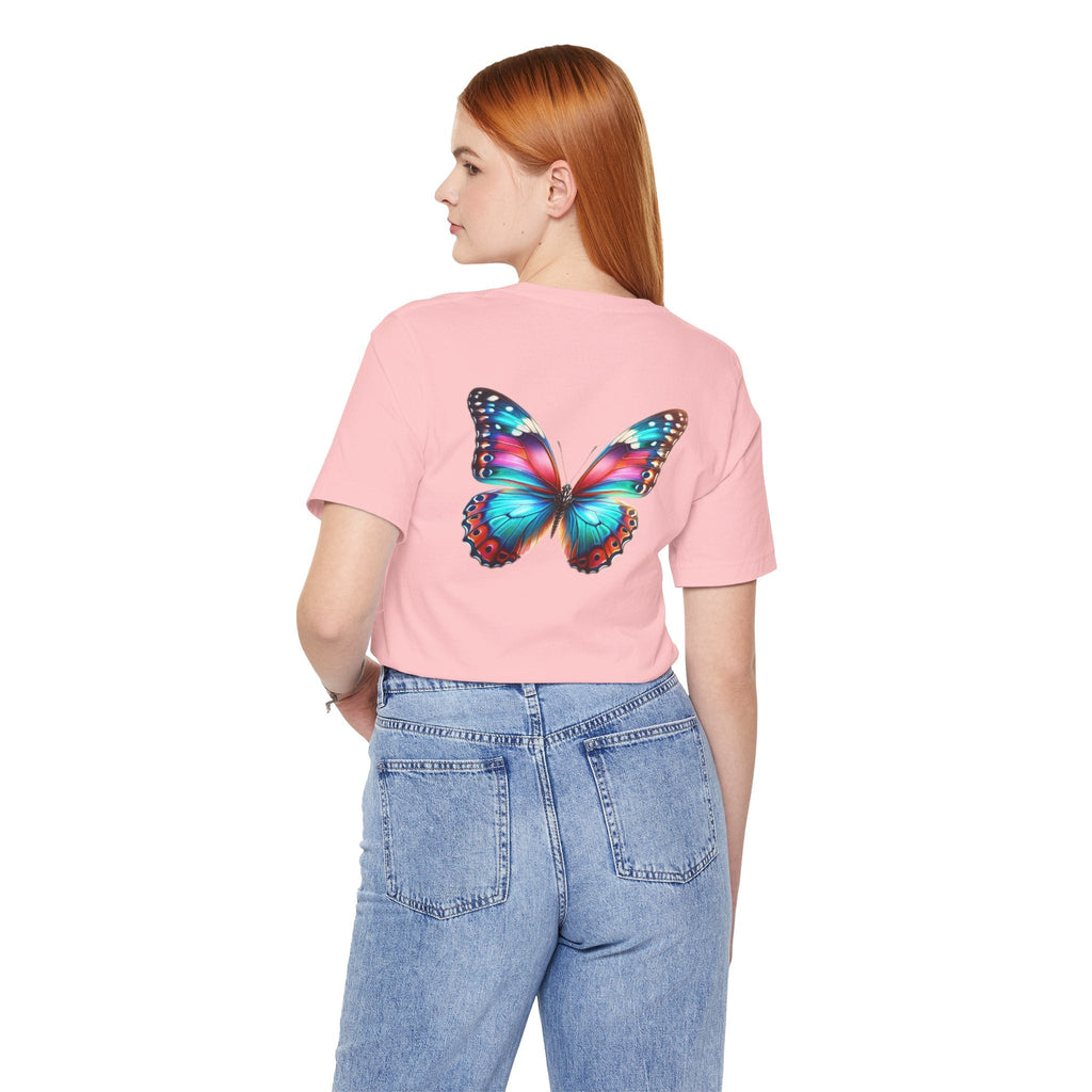 Vibrant Rainbow Butterfly Tee Colorful Monarch Wing Graphic - Etna Gift