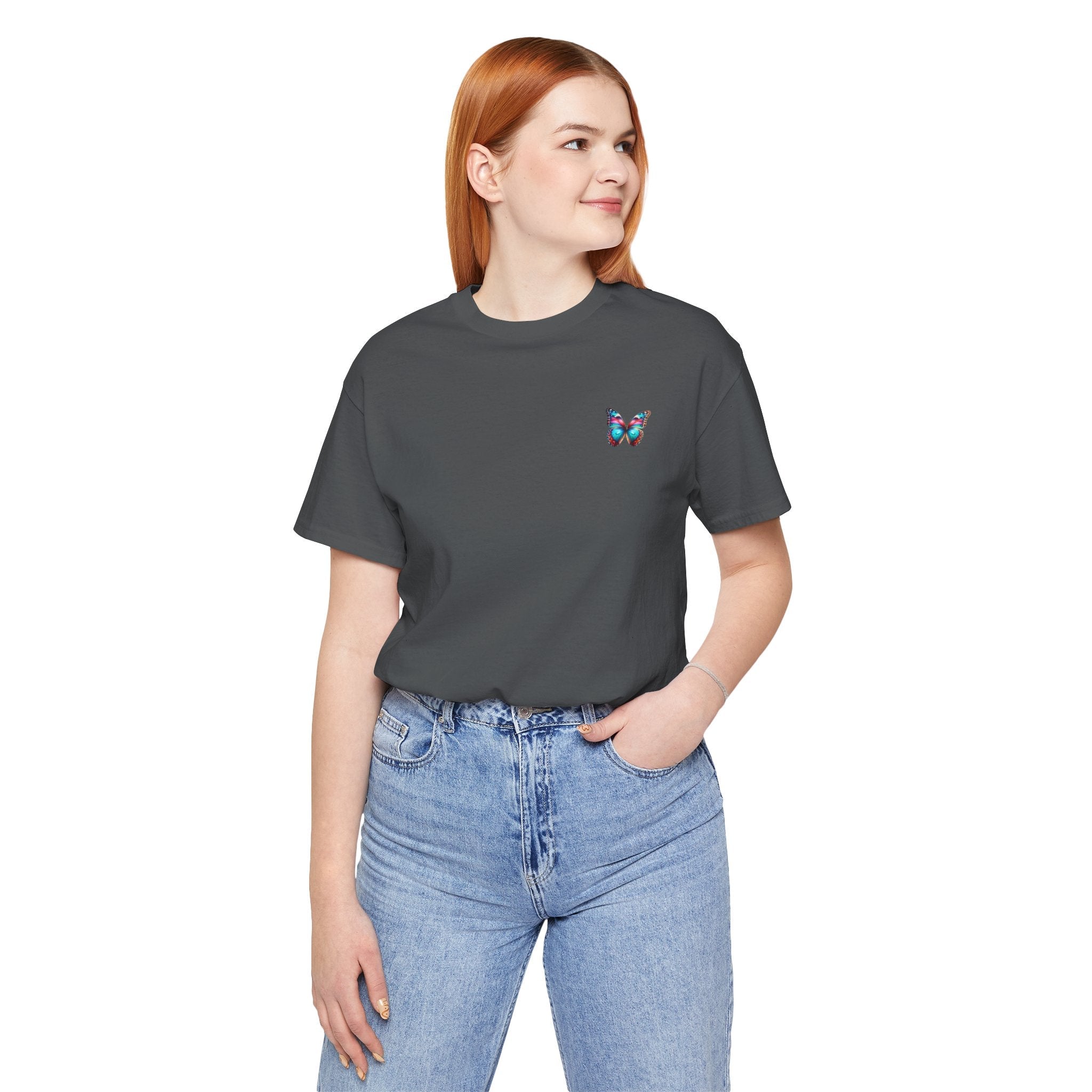 Vibrant Rainbow Butterfly Tee Colorful Monarch Wing Graphic - Etna Gift