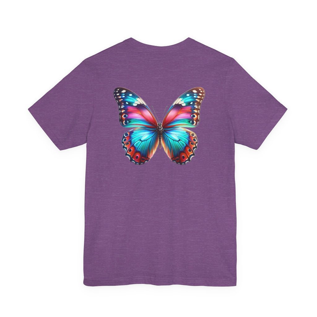 Vibrant Rainbow Butterfly Tee Colorful Monarch Wing Graphic - Etna Gift