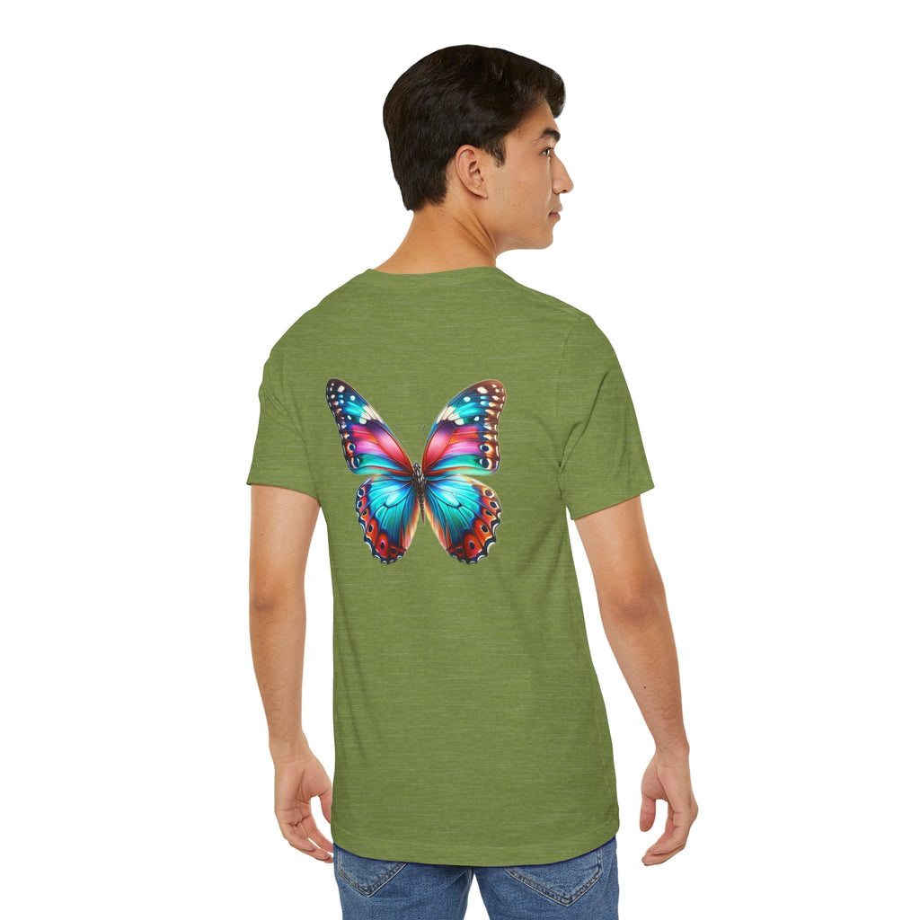 Vibrant Rainbow Butterfly Tee Colorful Monarch Wing Graphic - Etna Gift