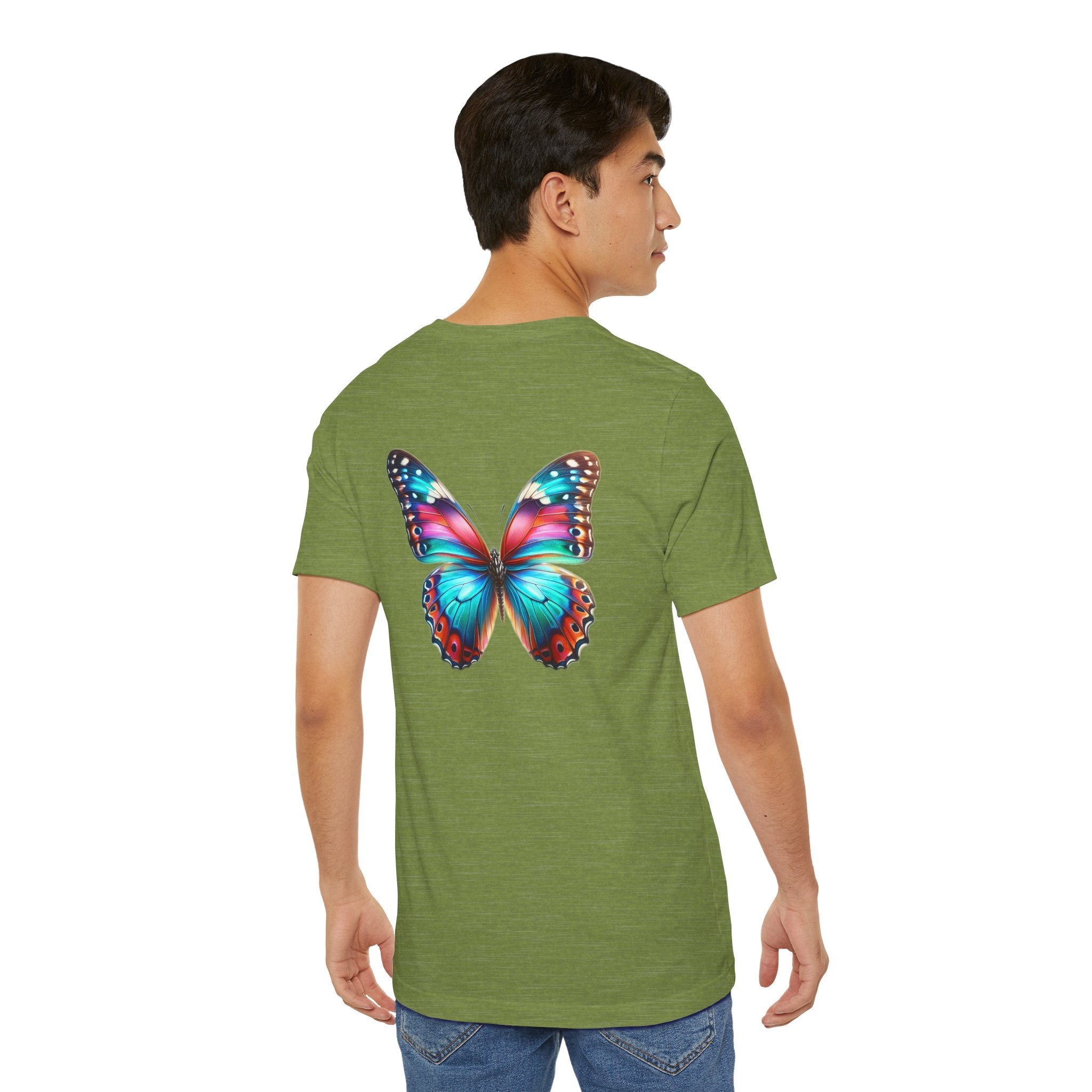 Vibrant Rainbow Butterfly Tee Colorful Monarch Wing Graphic - Etna Gift