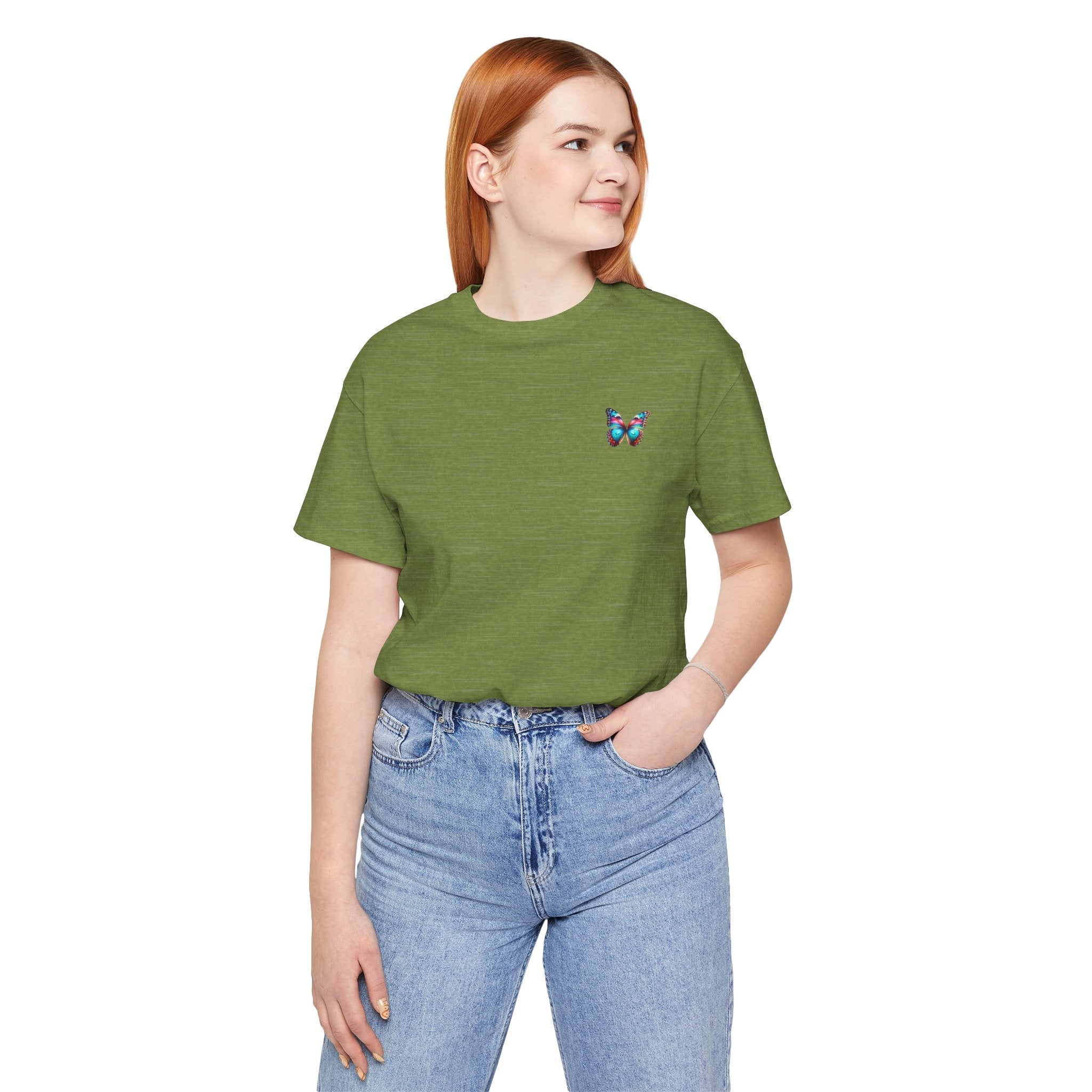 Vibrant Rainbow Butterfly Tee Colorful Monarch Wing Graphic - Etna Gift