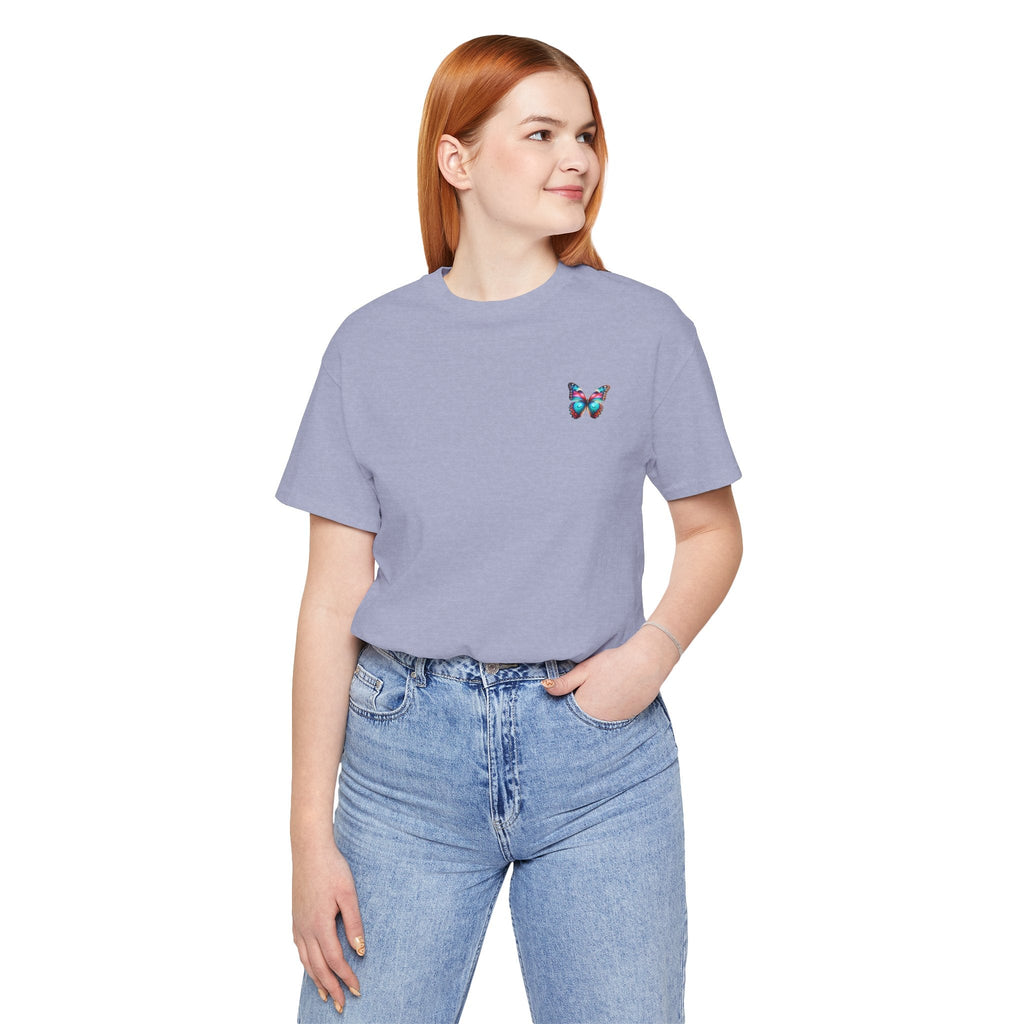 Vibrant Rainbow Butterfly Tee Colorful Monarch Wing Graphic - Etna Gift