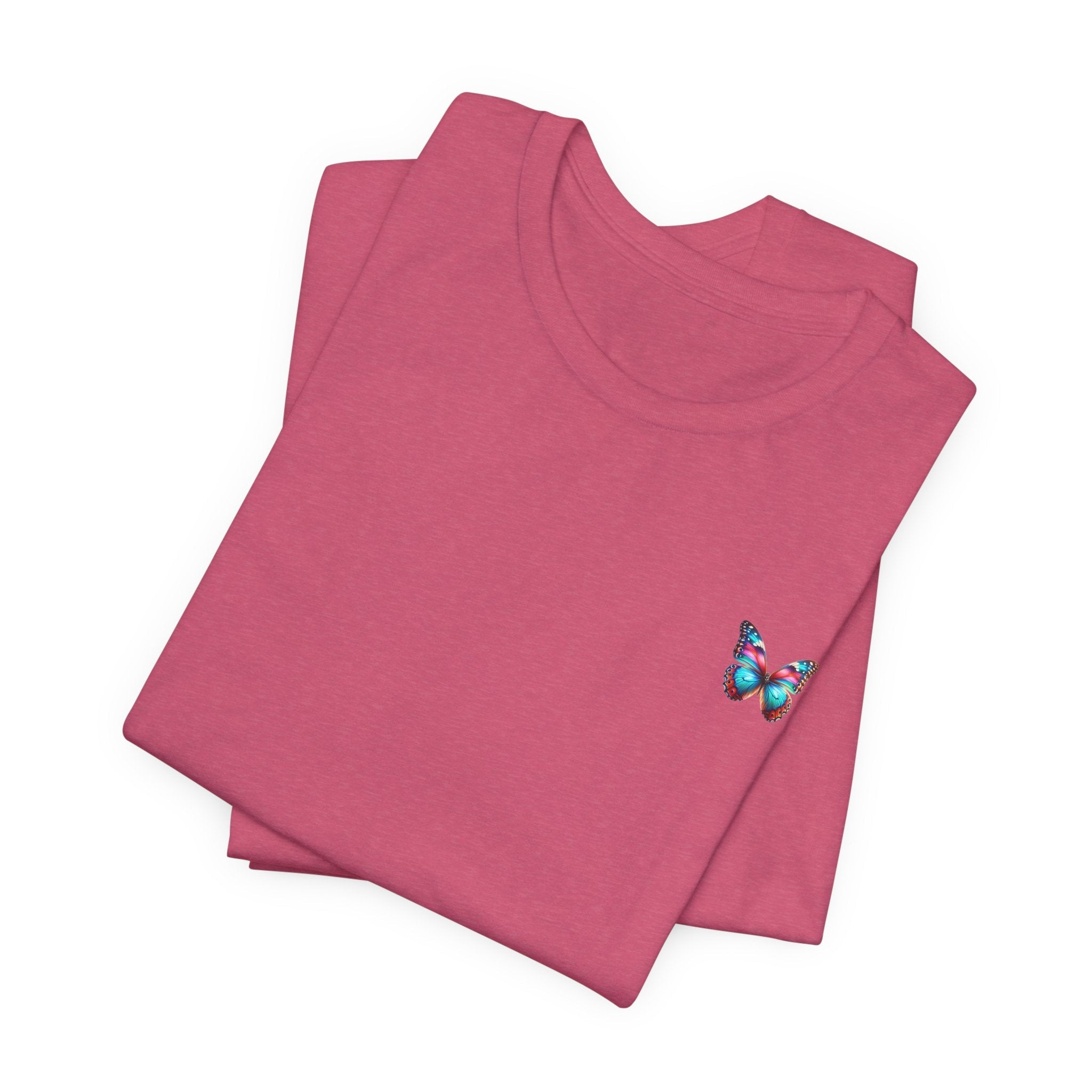 Vibrant Rainbow Butterfly Tee Colorful Monarch Wing Graphic - Etna Gift