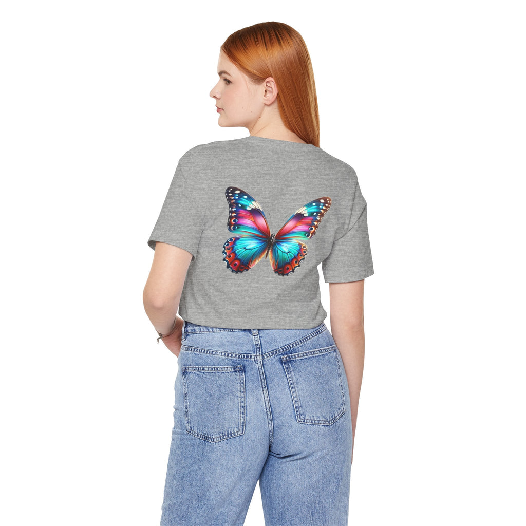 Vibrant Rainbow Butterfly Tee Colorful Monarch Wing Graphic - Etna Gift