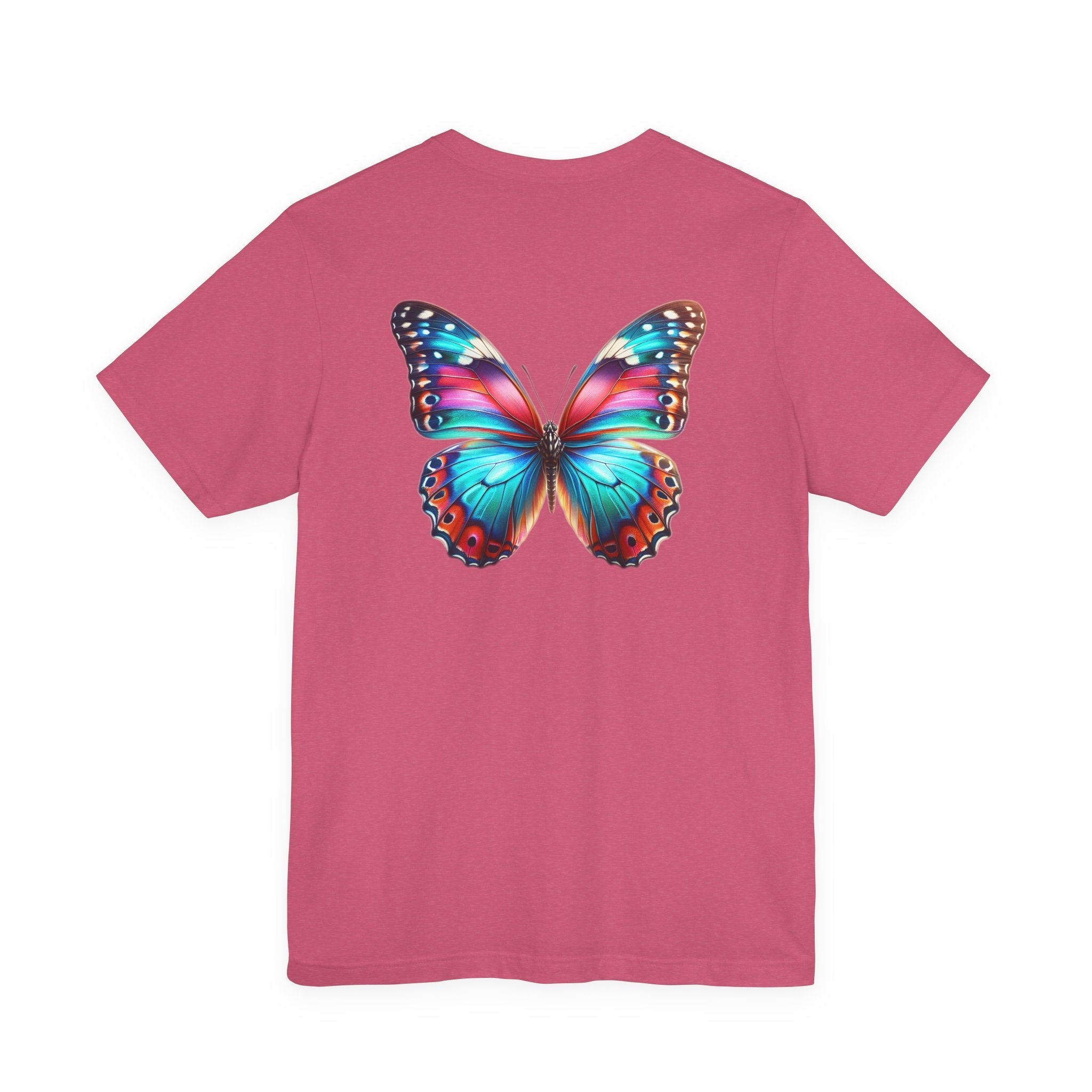 Vibrant Rainbow Butterfly Tee Colorful Monarch Wing Graphic - Etna Gift