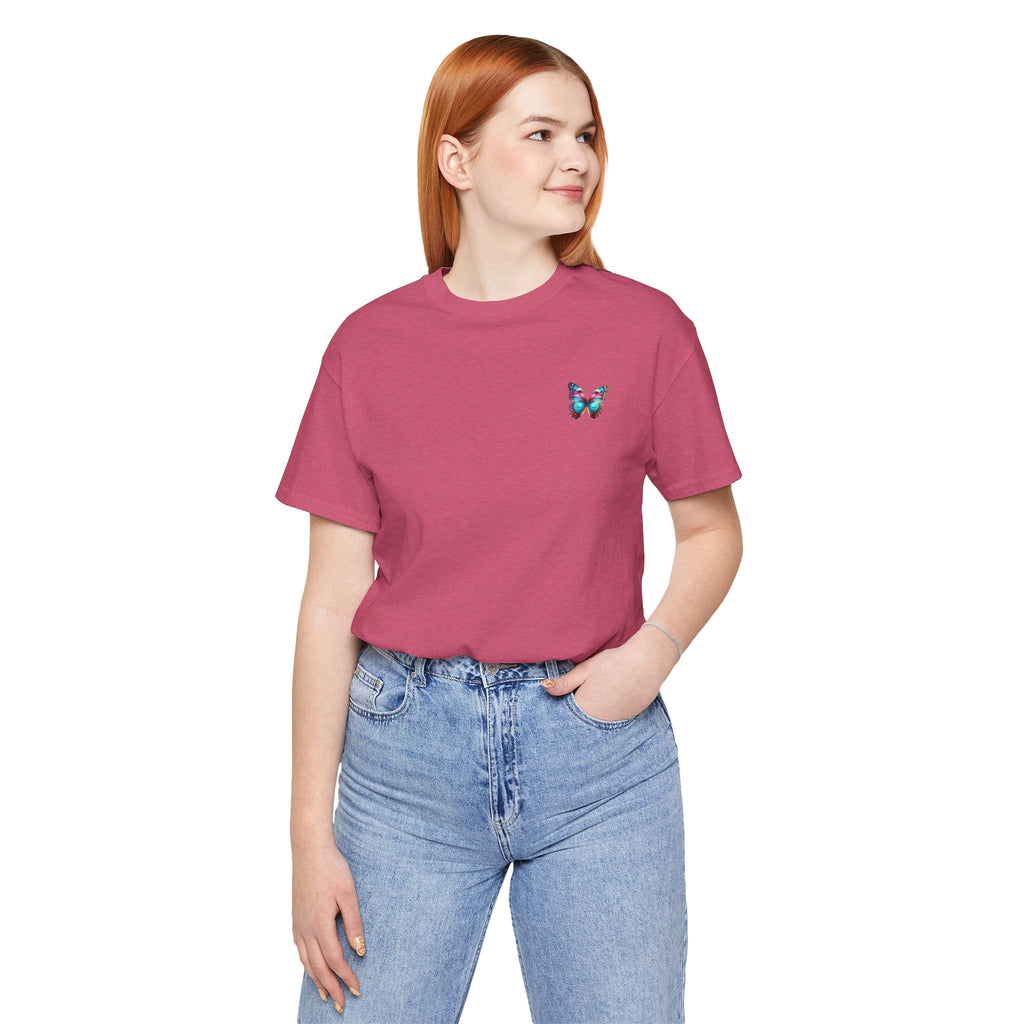 Vibrant Rainbow Butterfly Tee Colorful Monarch Wing Graphic - Etna Gift