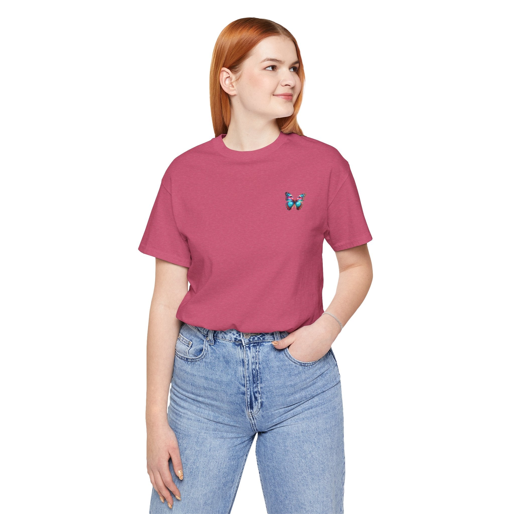 Vibrant Rainbow Butterfly Tee Colorful Monarch Wing Graphic - Etna Gift