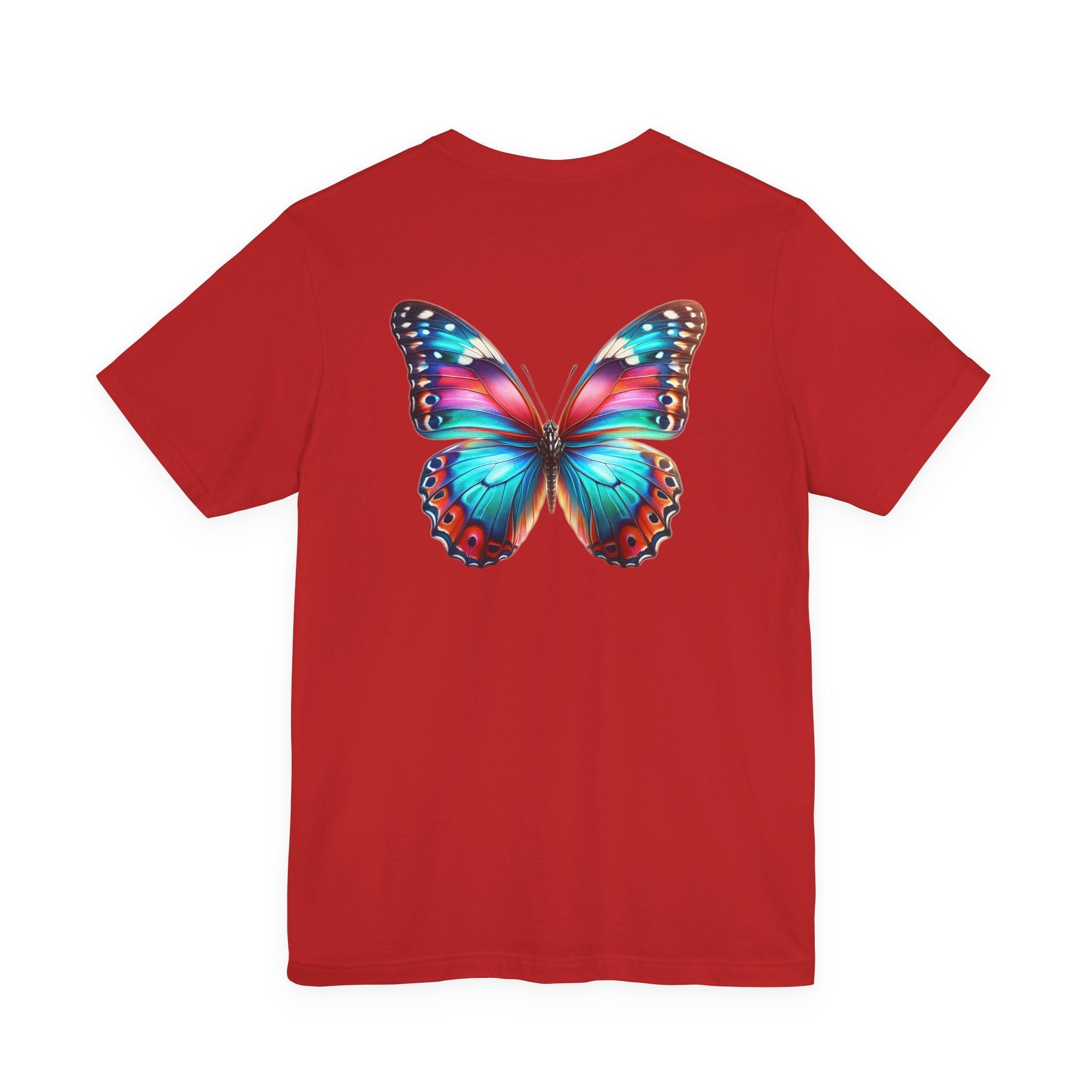 Vibrant Rainbow Butterfly Tee Colorful Monarch Wing Graphic - Etna Gift