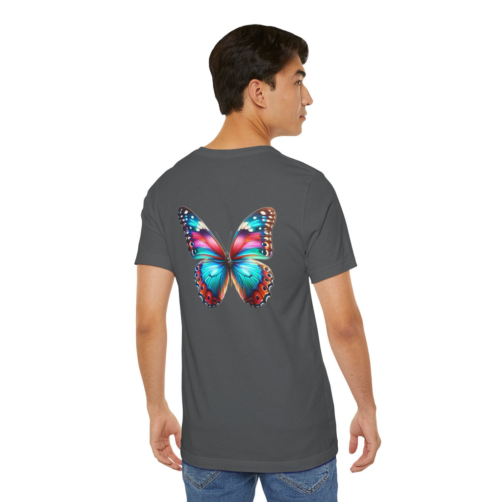 Vibrant Rainbow Butterfly Tee Colorful Monarch Wing Graphic - Etna Gift