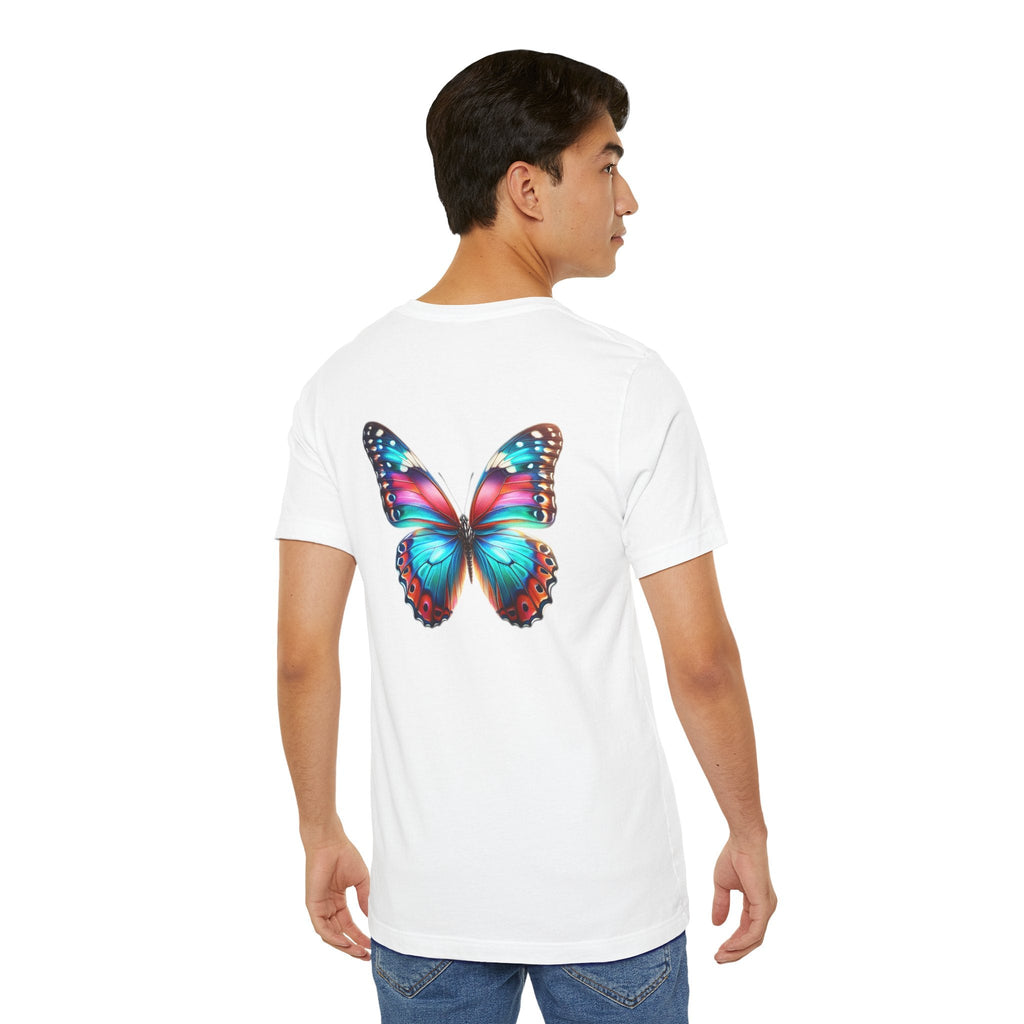 Vibrant Rainbow Butterfly Tee Colorful Monarch Wing Graphic - Etna Gift