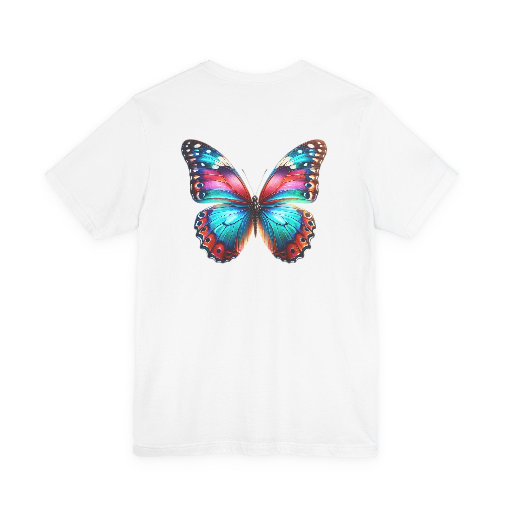 Vibrant Rainbow Butterfly Tee Colorful Monarch Wing Graphic - Etna Gift
