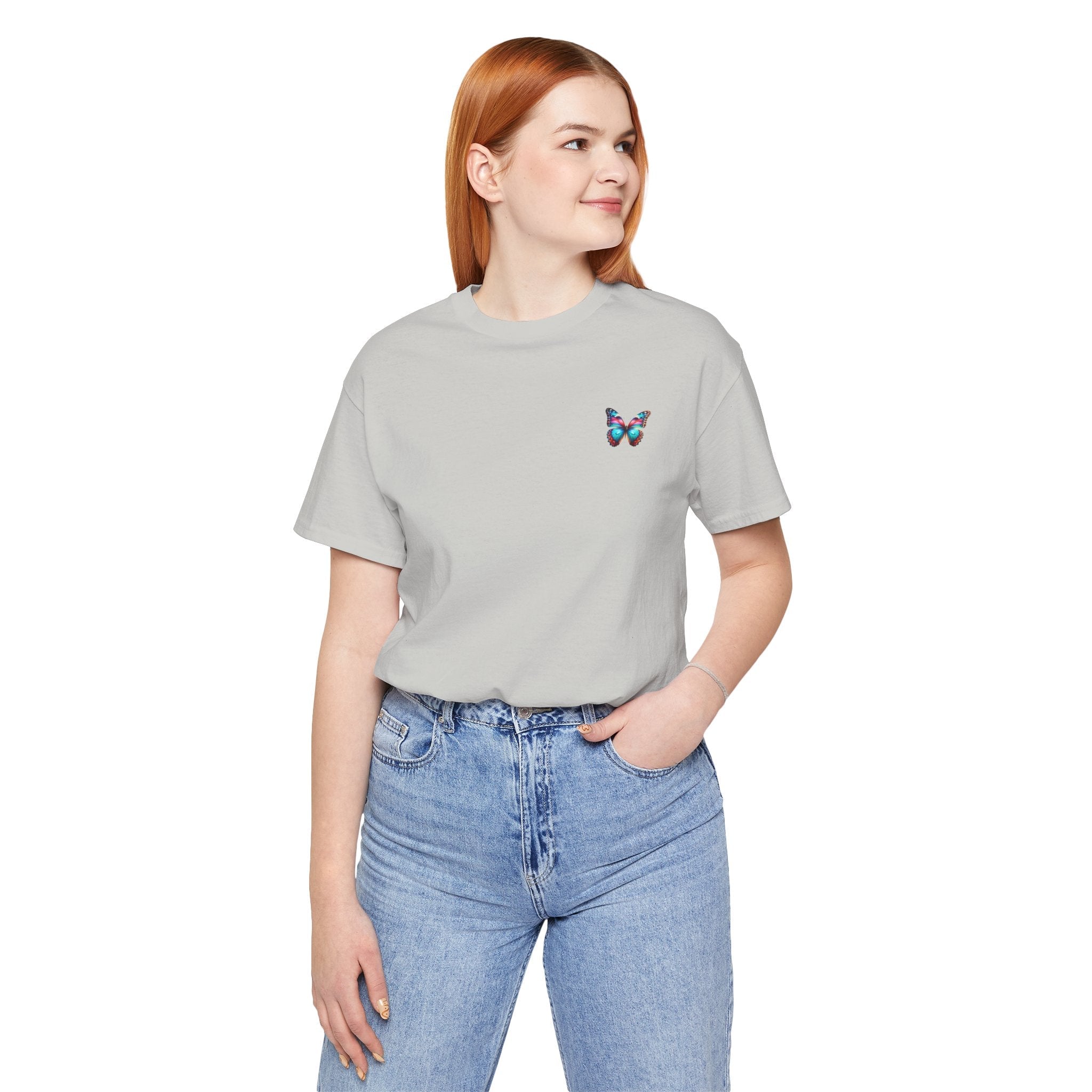 Vibrant Rainbow Butterfly Tee Colorful Monarch Wing Graphic - Etna Gift