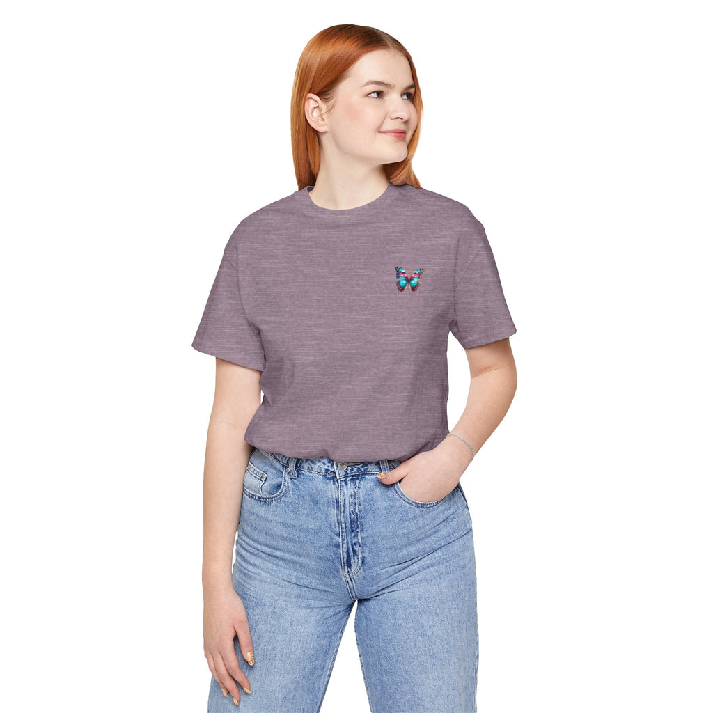 Vibrant Rainbow Butterfly Tee Colorful Monarch Wing Graphic - Etna Gift