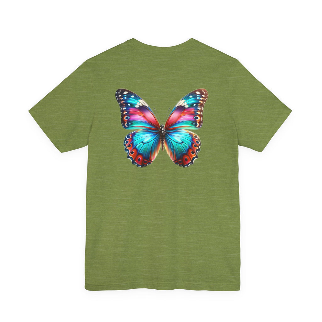Vibrant Rainbow Butterfly Tee Colorful Monarch Wing Graphic - Etna Gift