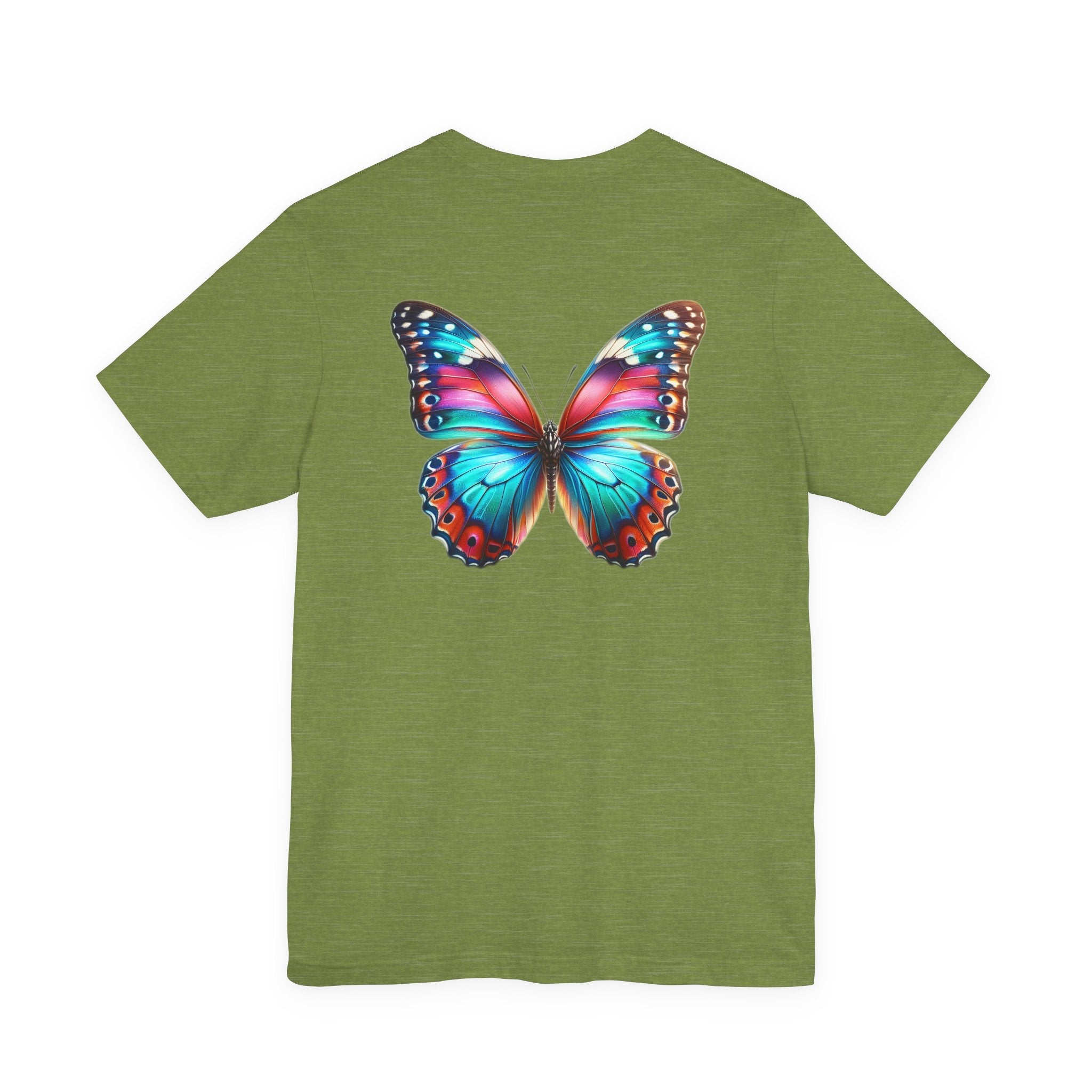 Vibrant Rainbow Butterfly Tee Colorful Monarch Wing Graphic - Etna Gift