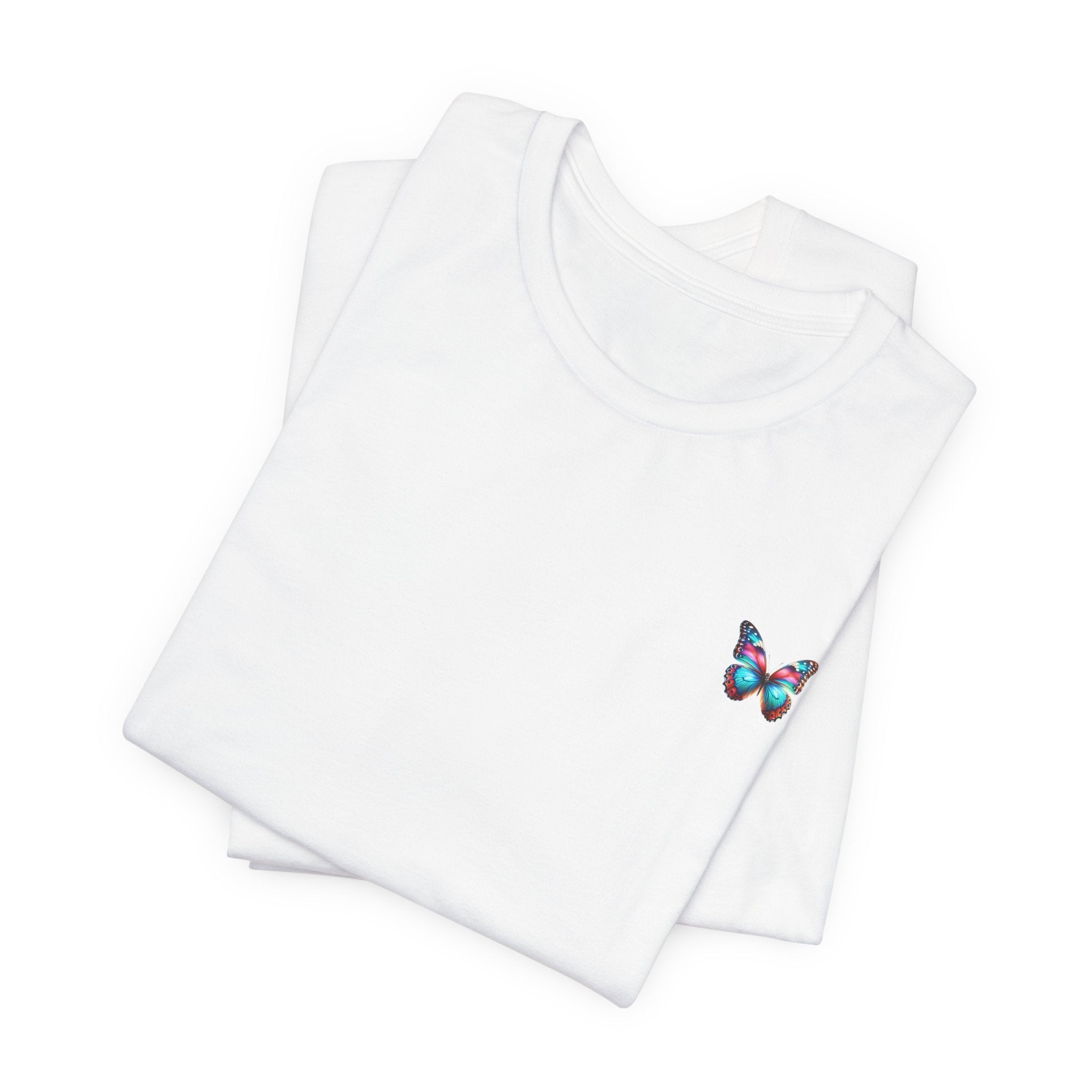 Vibrant Rainbow Butterfly Tee Colorful Monarch Wing Graphic - Etna Gift