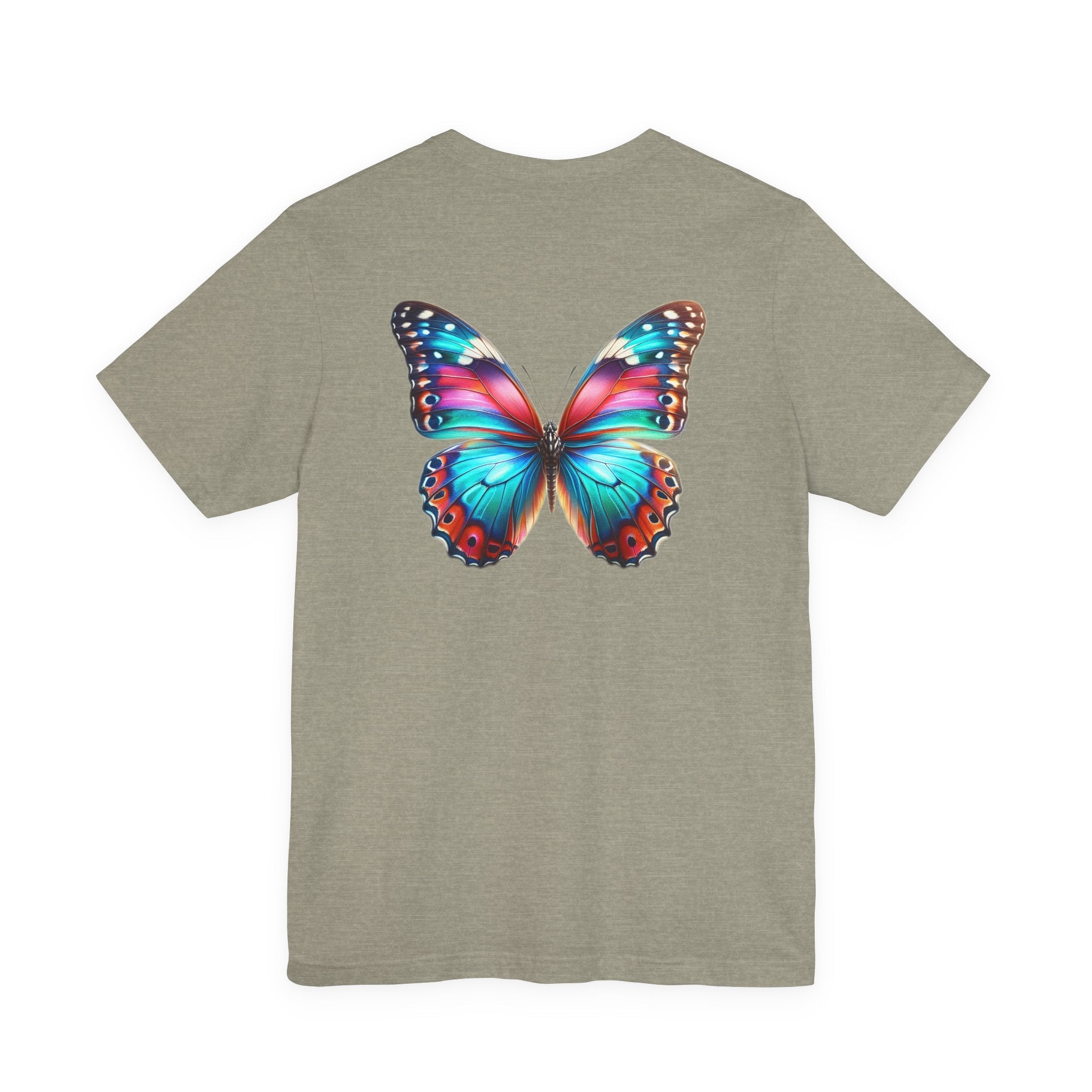 Vibrant Rainbow Butterfly Tee Colorful Monarch Wing Graphic - Etna Gift