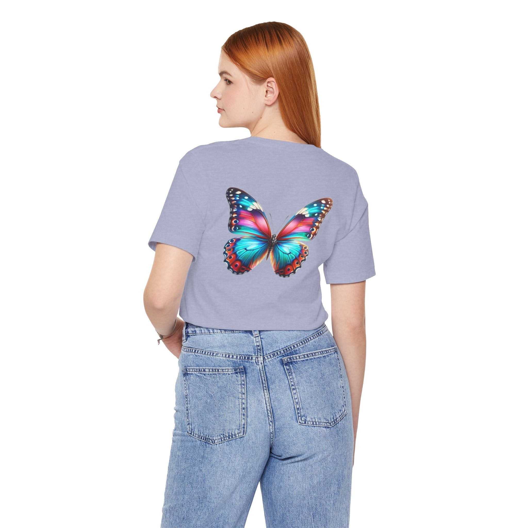 Vibrant Rainbow Butterfly Tee Colorful Monarch Wing Graphic - Etna Gift