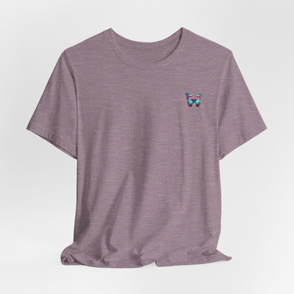 Vibrant Rainbow Butterfly Tee Colorful Monarch Wing Graphic - Etna Gift