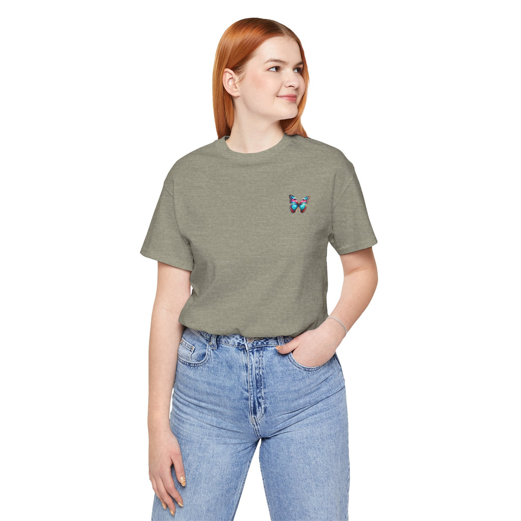 Vibrant Rainbow Butterfly Tee Colorful Monarch Wing Graphic - Etna Gift