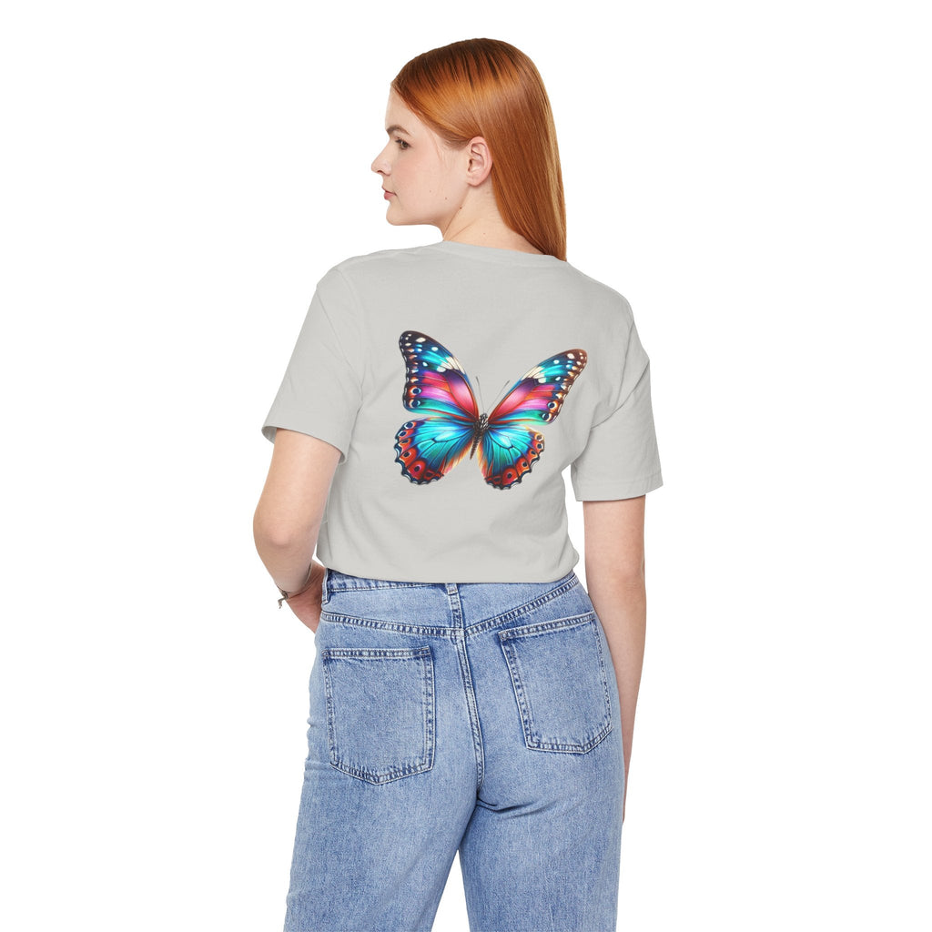 Vibrant Rainbow Butterfly Tee Colorful Monarch Wing Graphic - Etna Gift