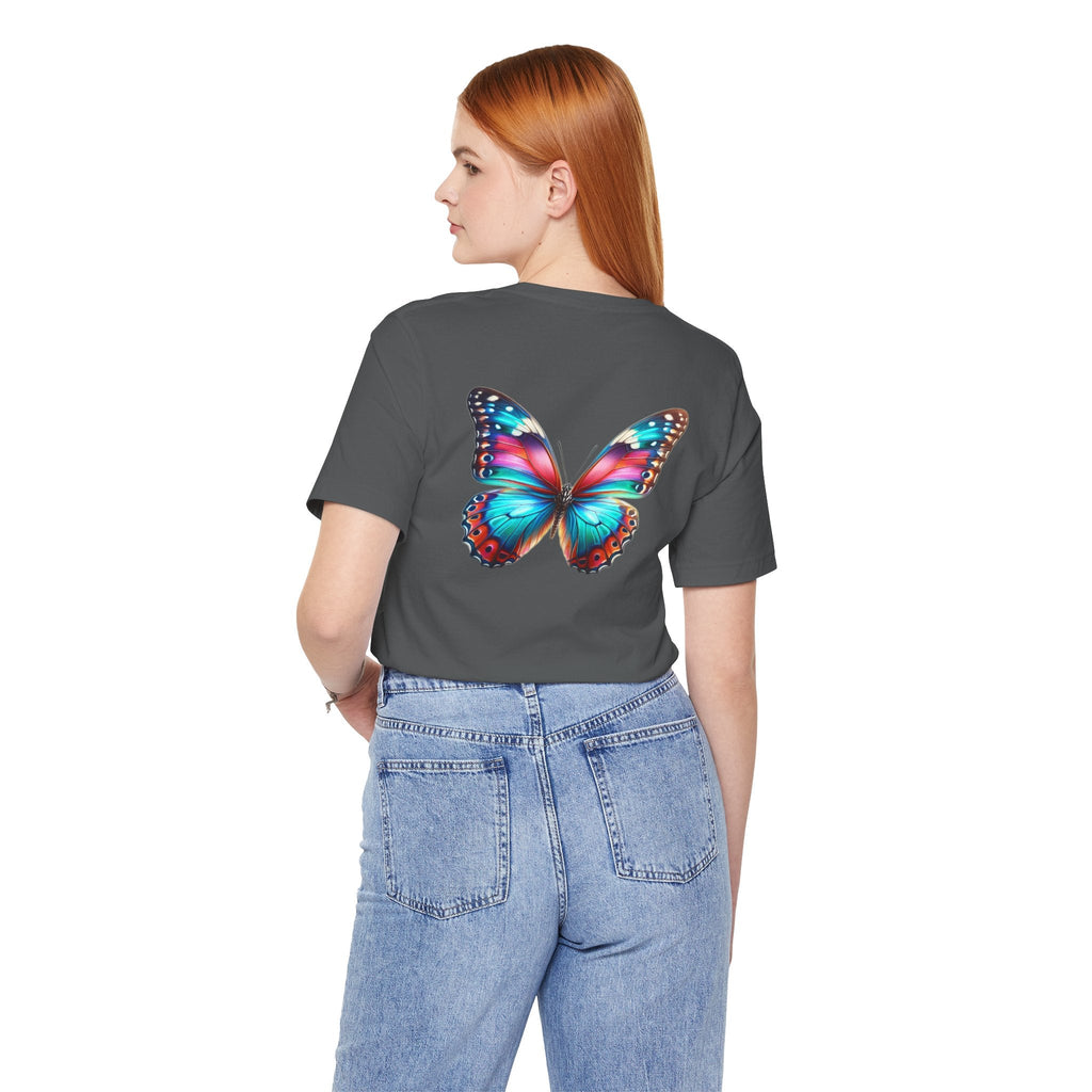 Vibrant Rainbow Butterfly Tee Colorful Monarch Wing Graphic - Etna Gift