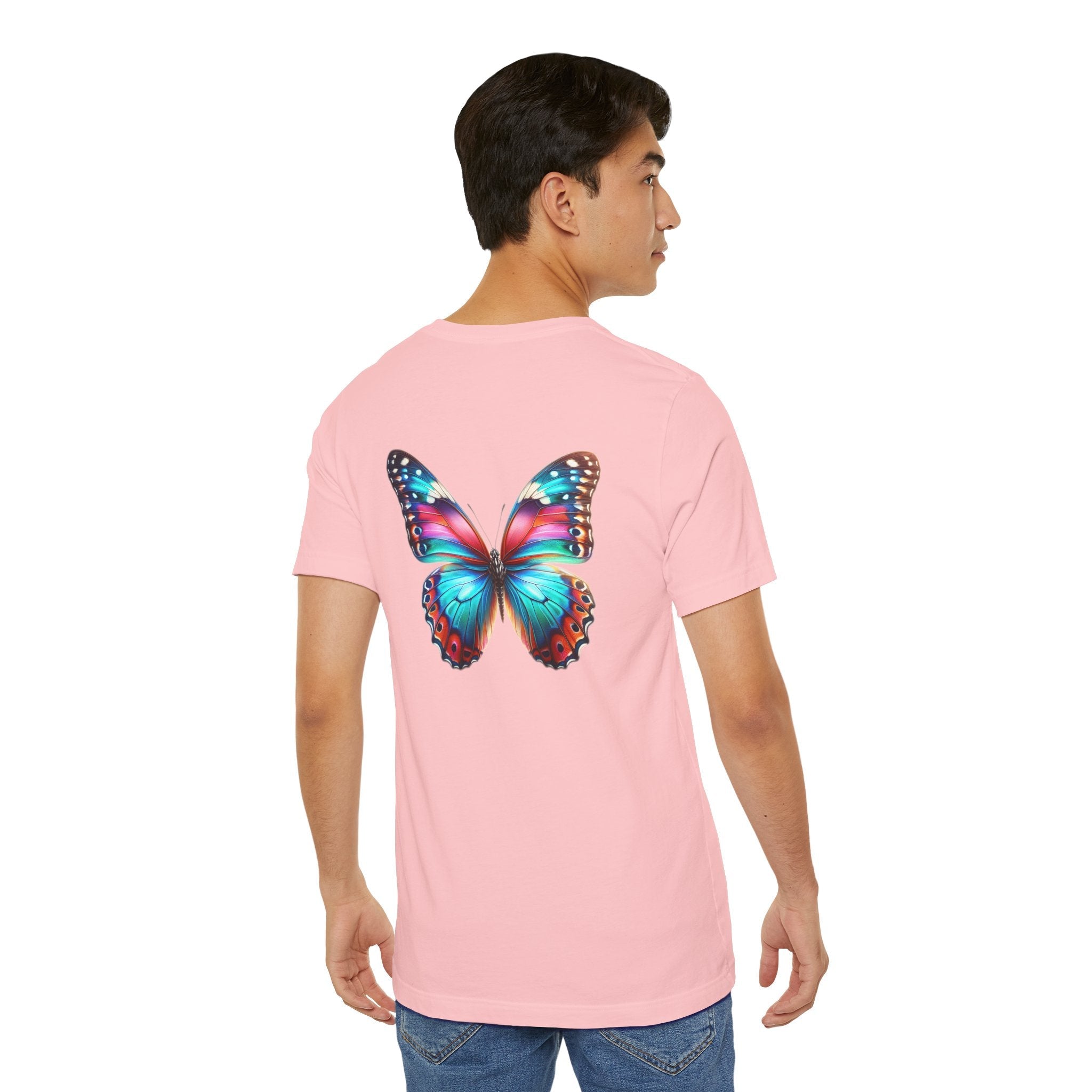 Vibrant Rainbow Butterfly Tee Colorful Monarch Wing Graphic - Etna Gift