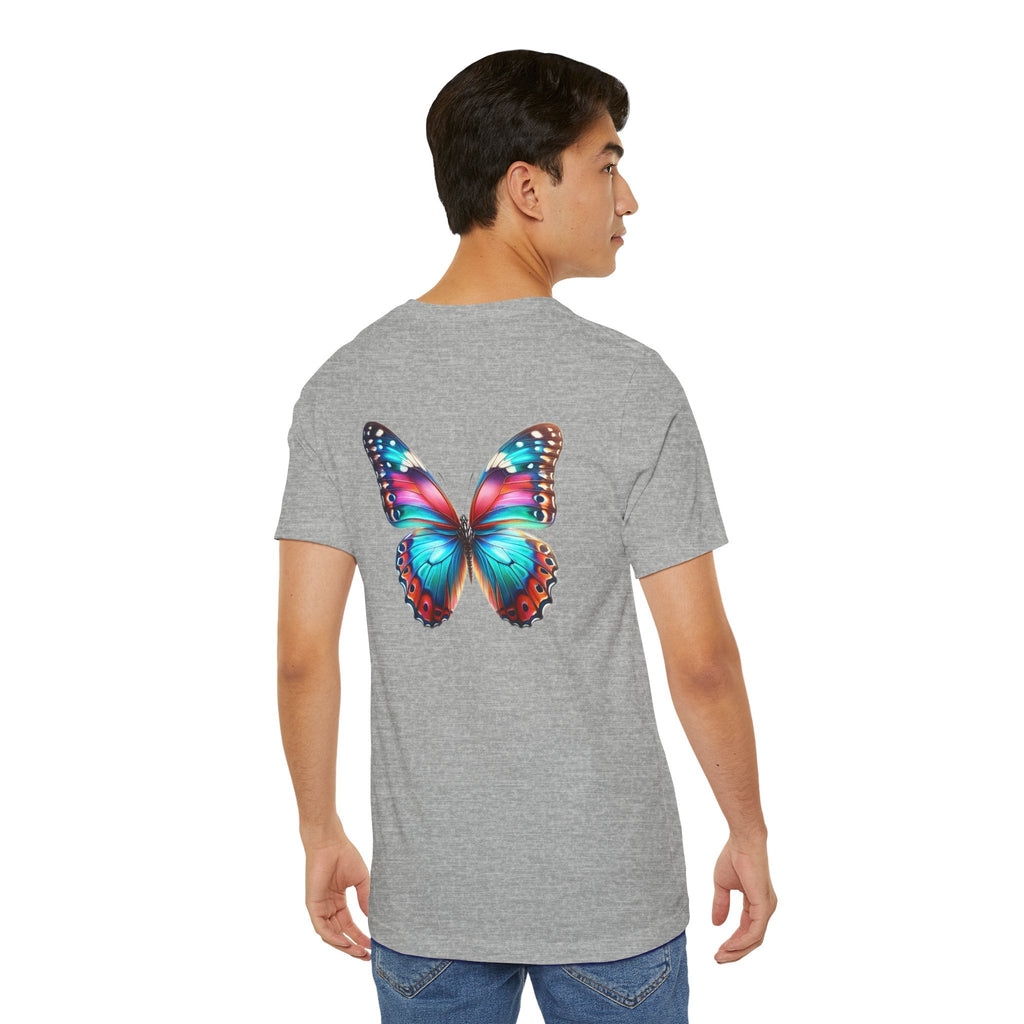 Vibrant Rainbow Butterfly Tee Colorful Monarch Wing Graphic - Etna Gift