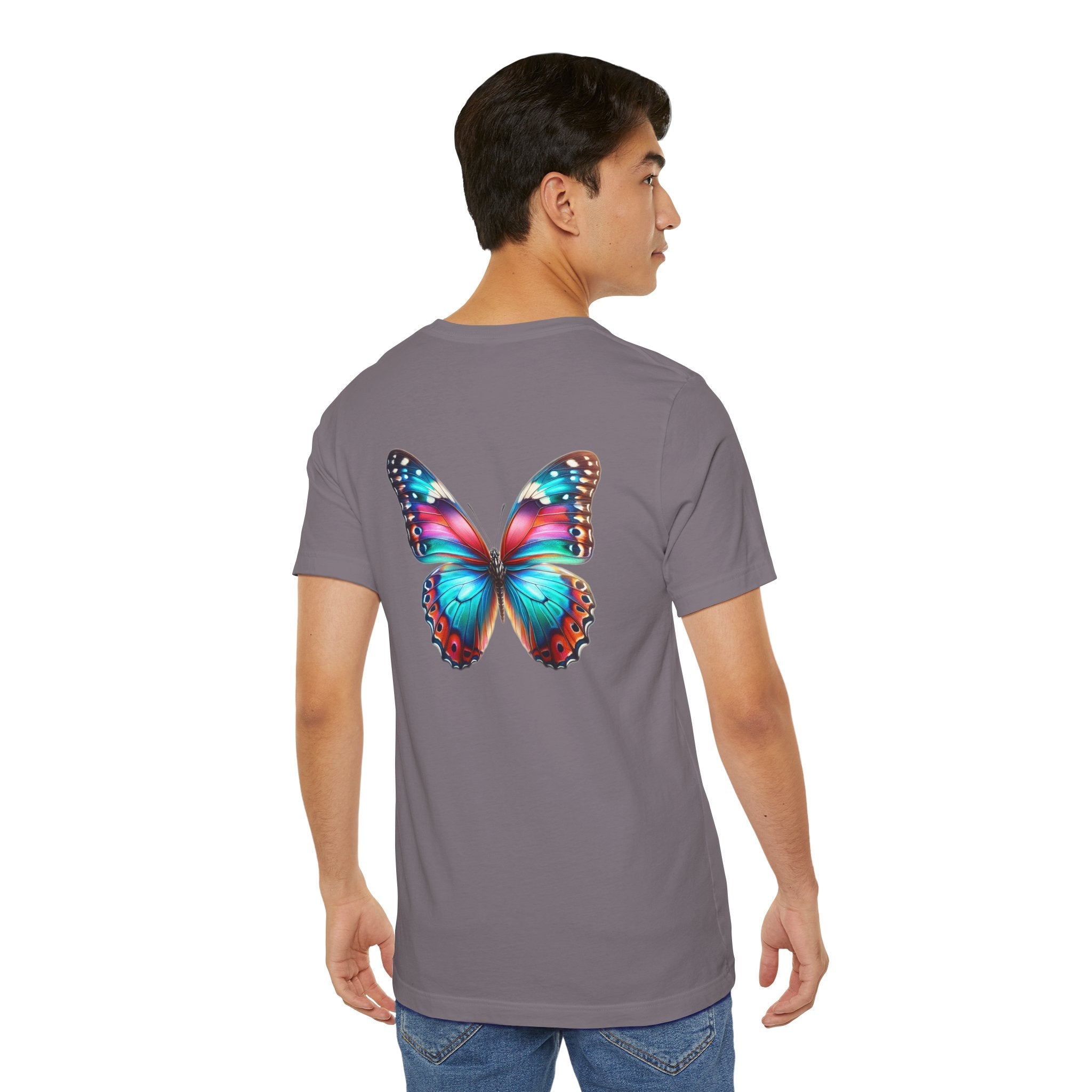 Vibrant Rainbow Butterfly Tee Colorful Monarch Wing Graphic - Etna Gift
