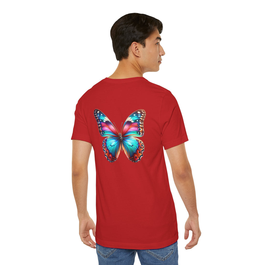 Vibrant Rainbow Butterfly Tee Colorful Monarch Wing Graphic - Etna Gift