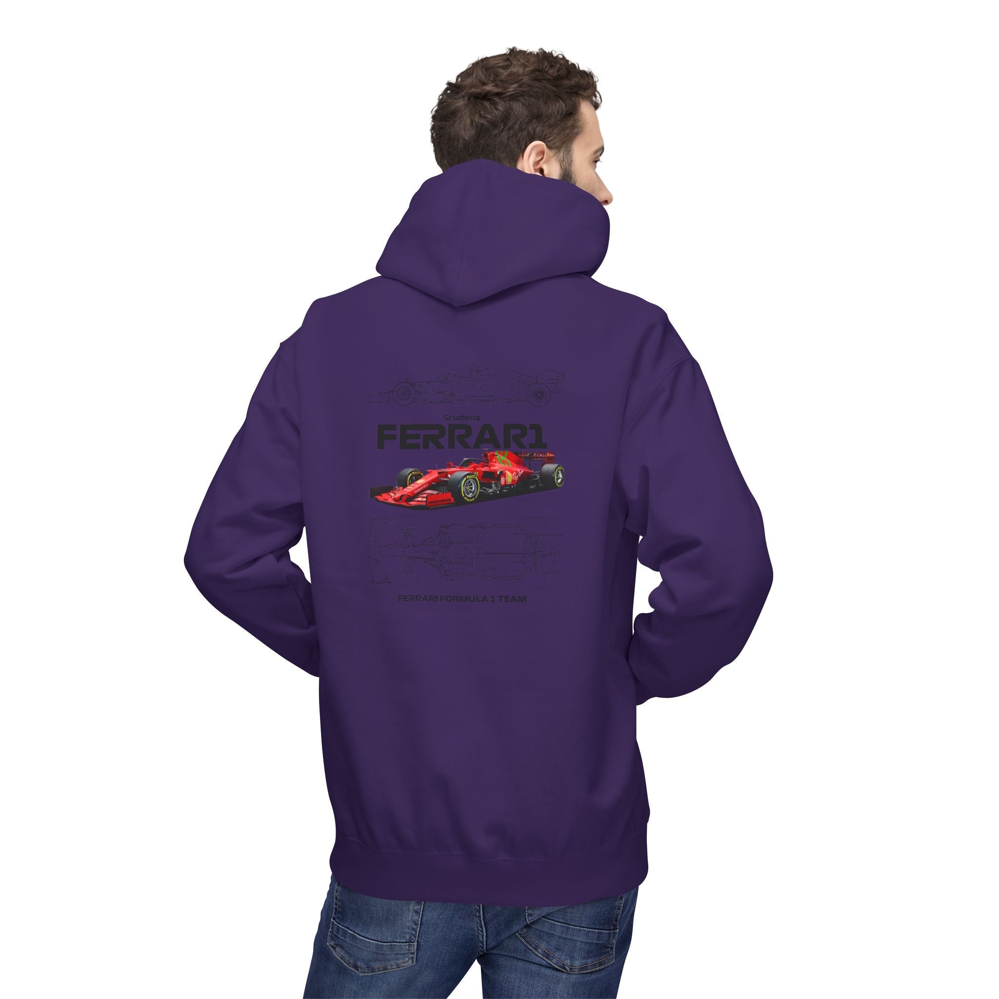 Vintage Ferrari F1 Racing Car Hoodie Prancing Horse Crest - Etna Gift