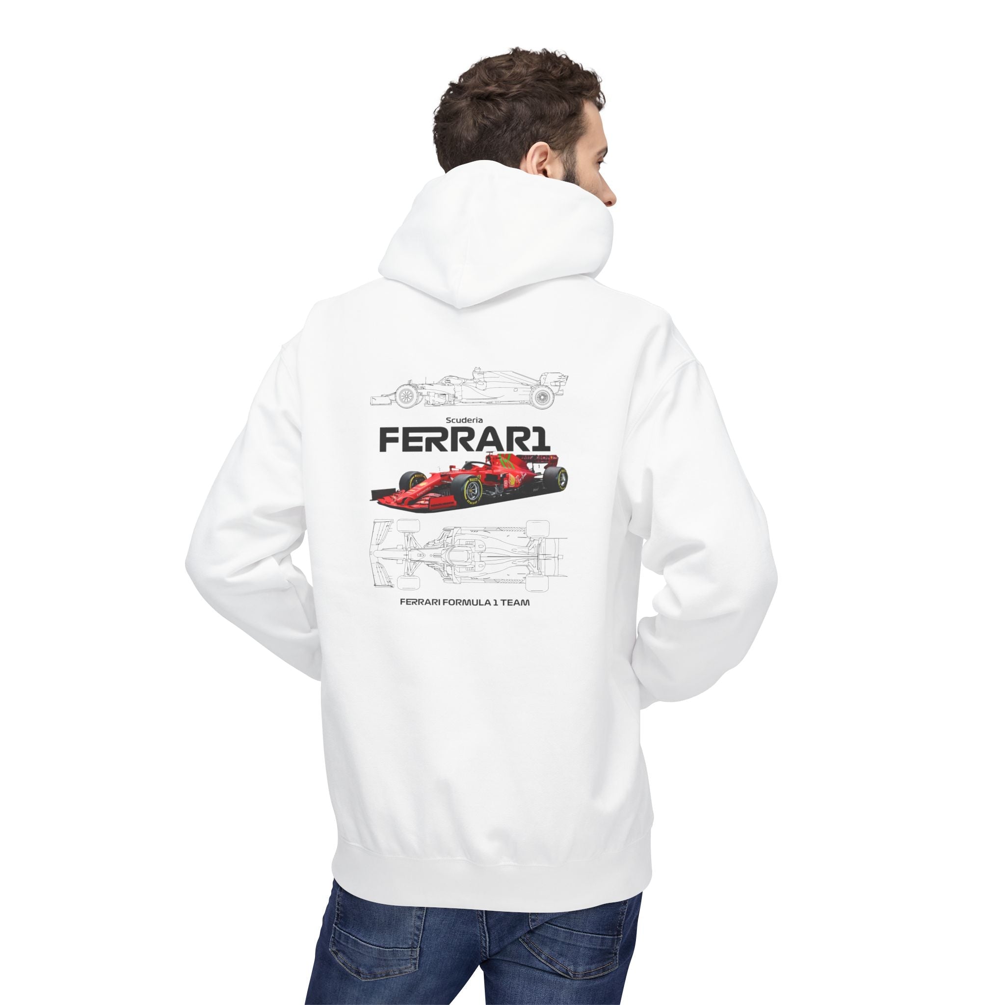 Vintage Ferrari F1 Racing Car Hoodie Prancing Horse Crest - Etna Gift