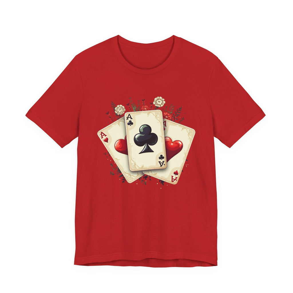 Vintage Playing Cards tee Ace of Clubs Hearts design - Etna Gift