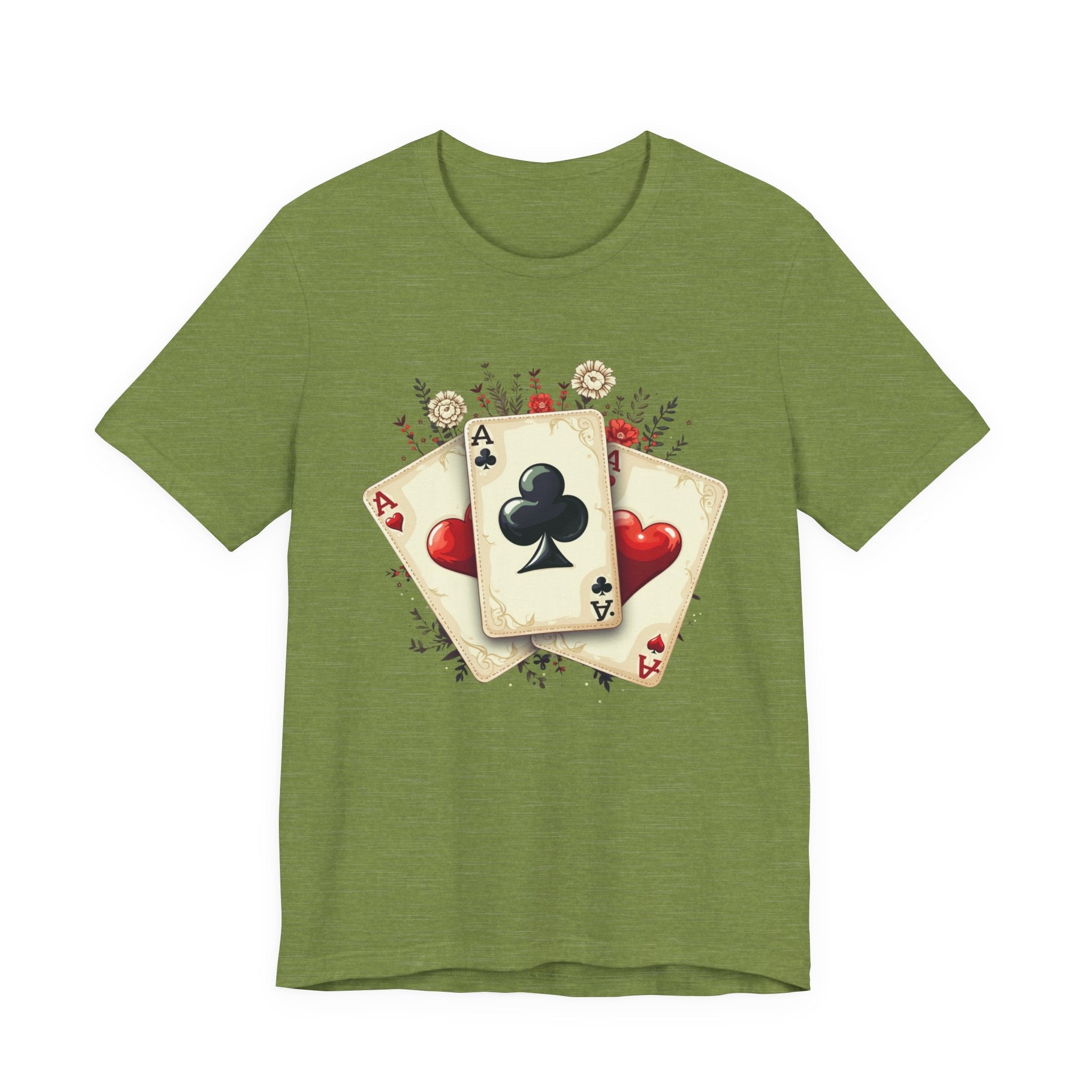 Vintage Playing Cards tee Ace of Clubs Hearts design - Etna Gift
