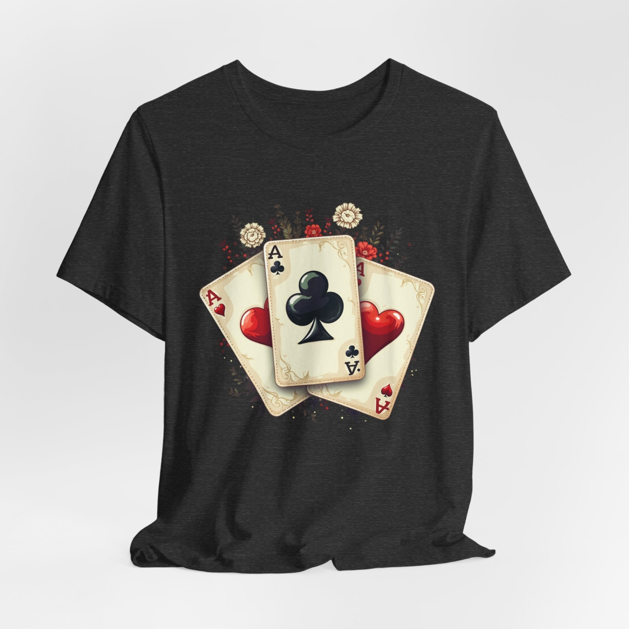 Vintage Playing Cards tee Ace of Clubs Hearts design - Etna Gift