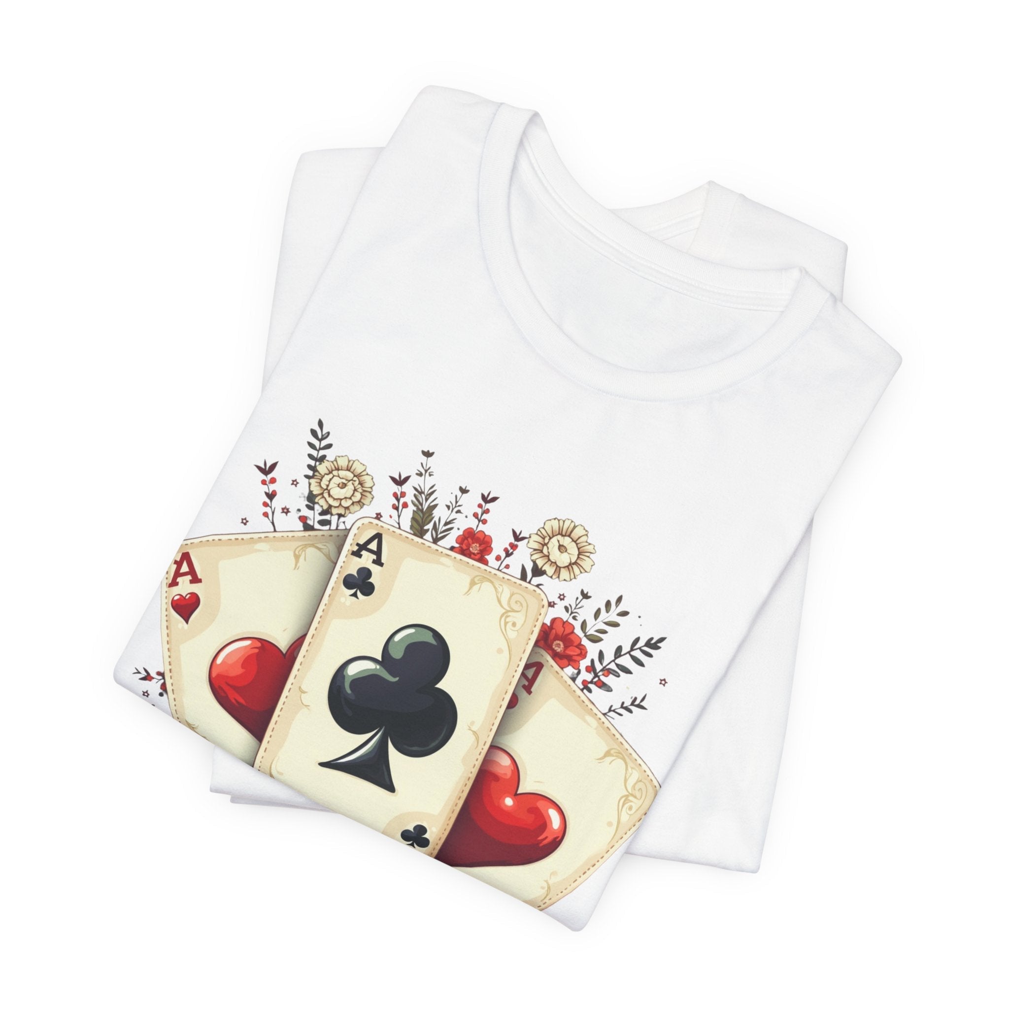 Vintage Playing Cards tee Ace of Clubs Hearts design - Etna Gift