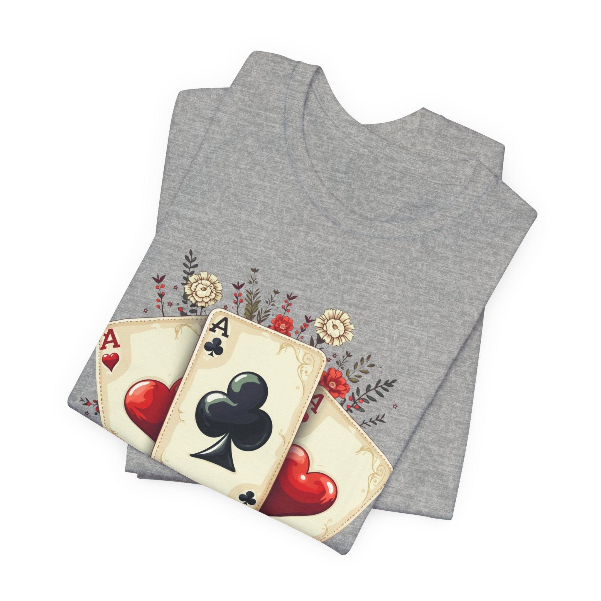 Vintage Playing Cards tee Ace of Clubs Hearts design - Etna Gift