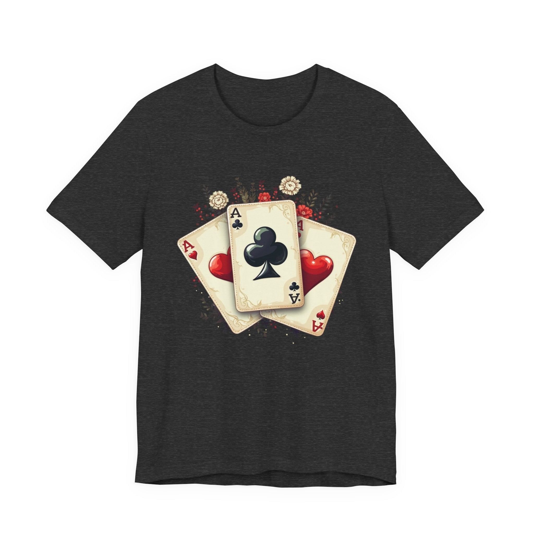 Vintage Playing Cards tee Ace of Clubs Hearts design - Etna Gift