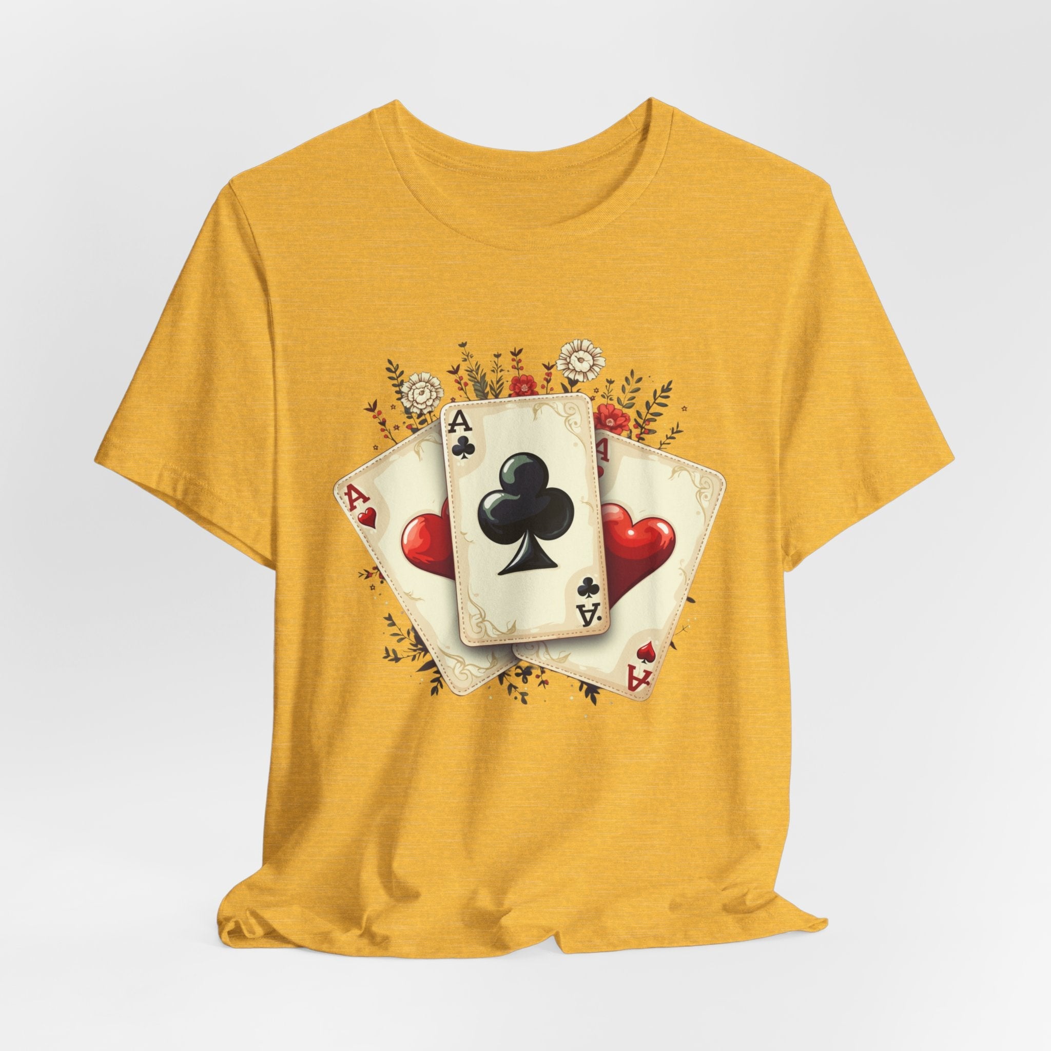 Vintage Playing Cards tee Ace of Clubs Hearts design - Etna Gift