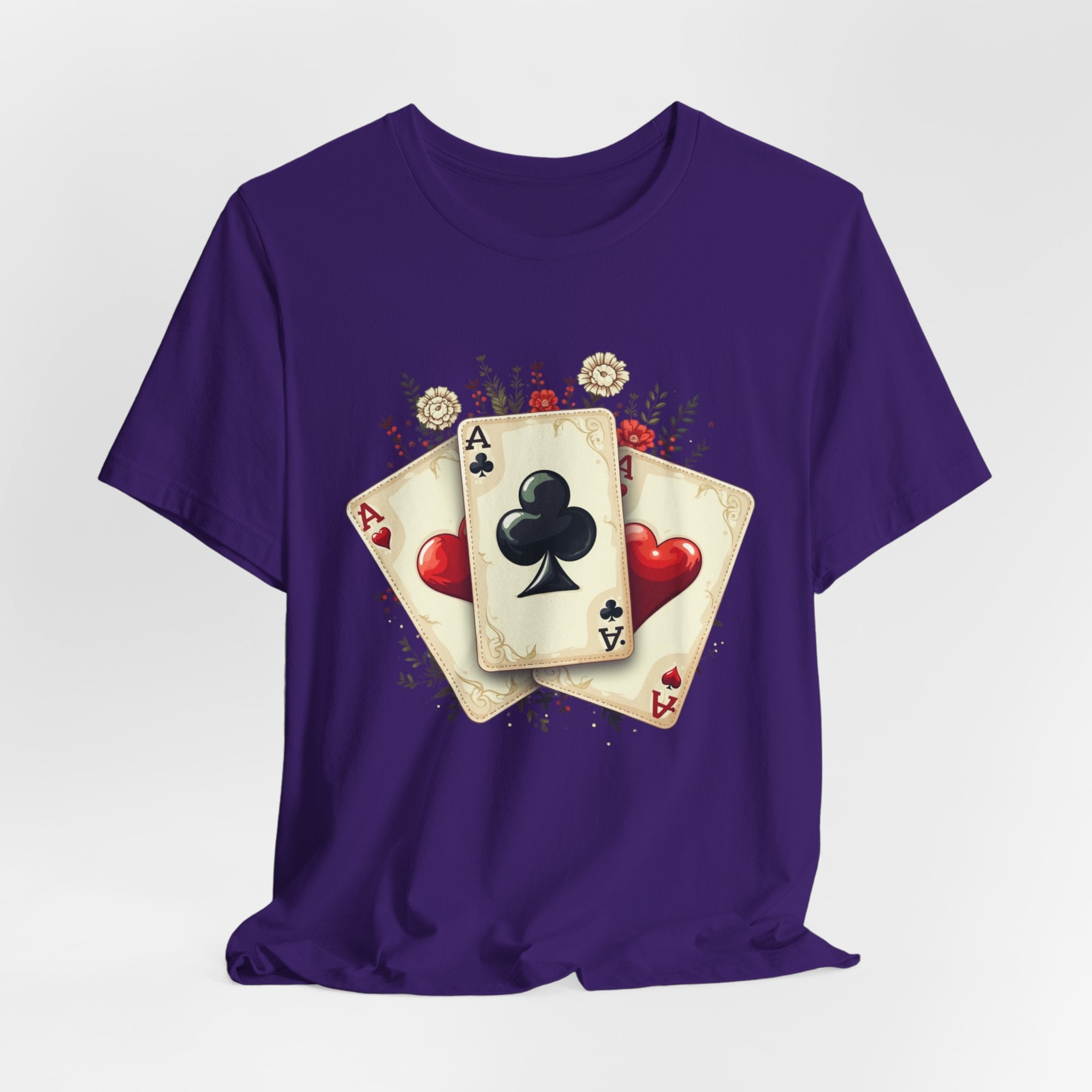 Vintage Playing Cards tee Ace of Clubs Hearts design - Etna Gift