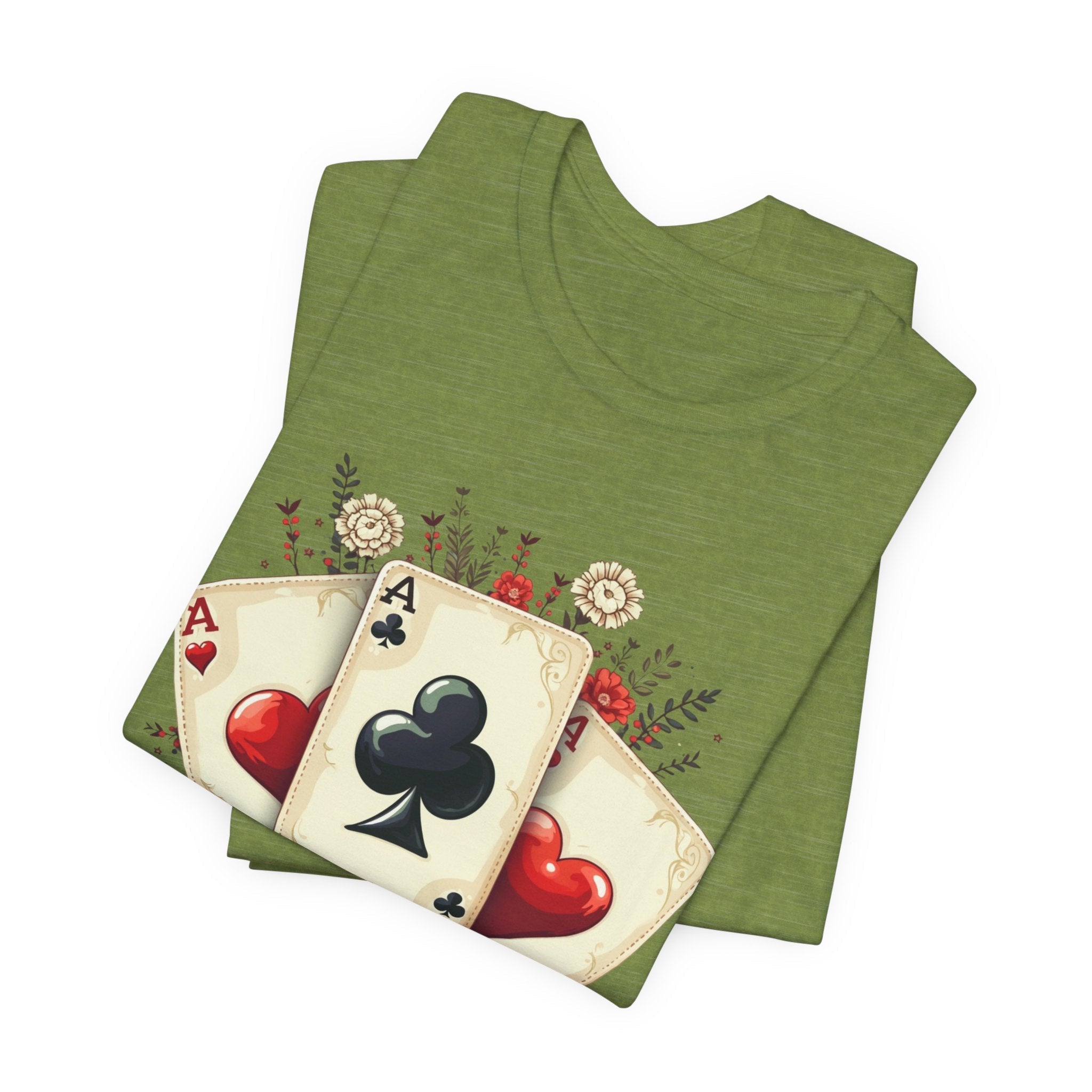 Vintage Playing Cards tee Ace of Clubs Hearts design - Etna Gift