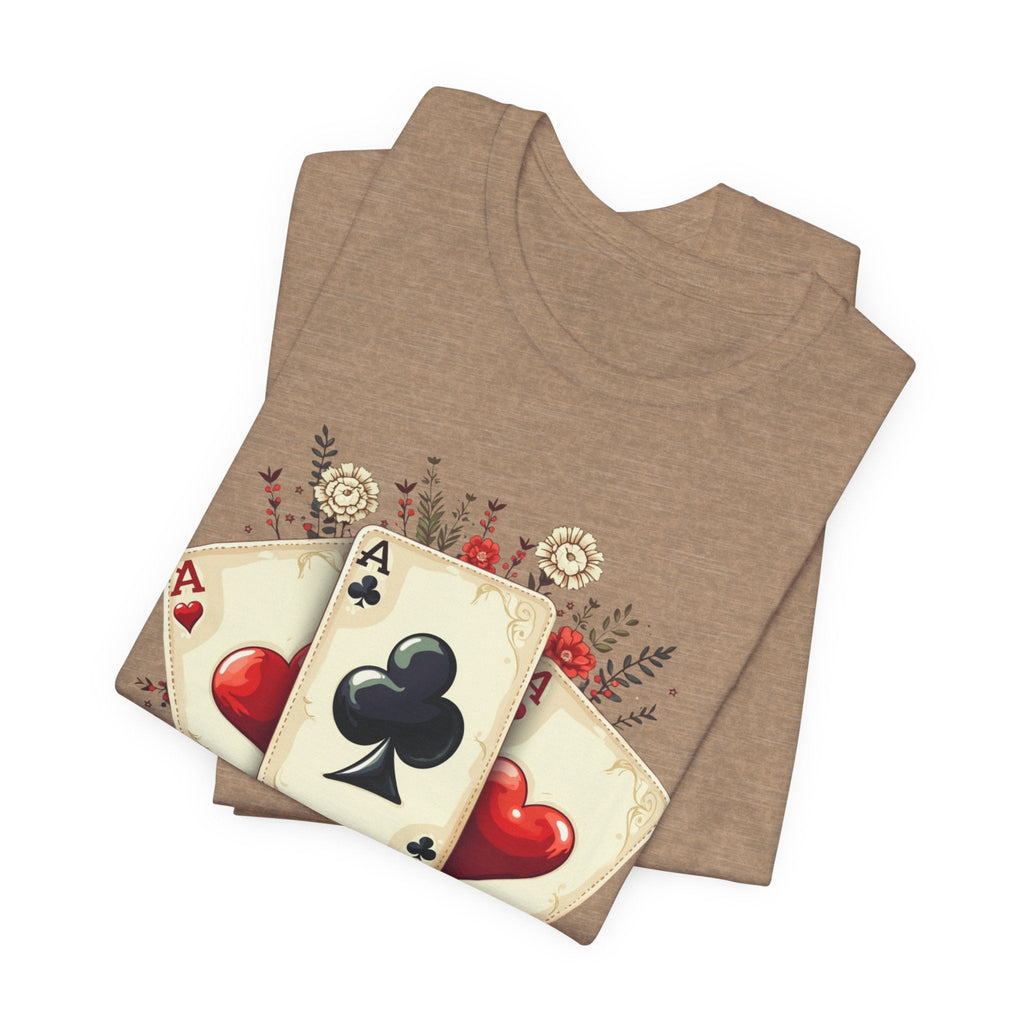 Vintage Playing Cards tee Ace of Clubs Hearts design - Etna Gift