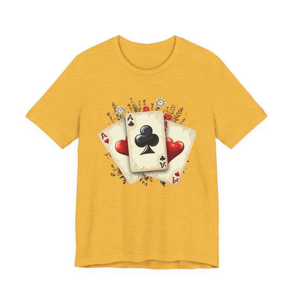 Vintage Playing Cards tee Ace of Clubs Hearts design - Etna Gift