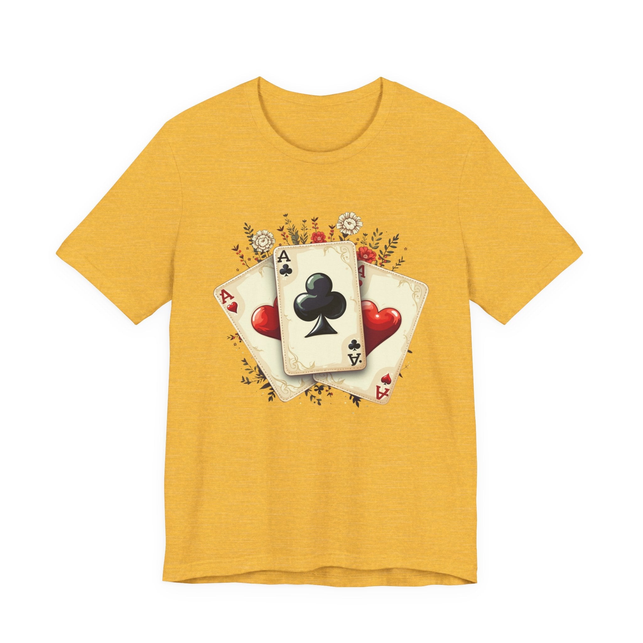 Vintage Playing Cards tee Ace of Clubs Hearts design - Etna Gift