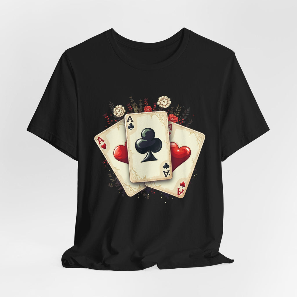 Vintage Playing Cards tee Ace of Clubs Hearts design - Etna Gift