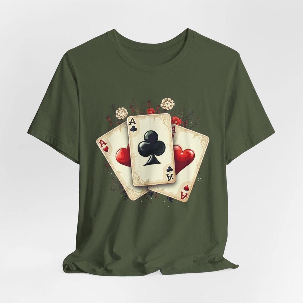 Vintage Playing Cards tee Ace of Clubs Hearts design - Etna Gift