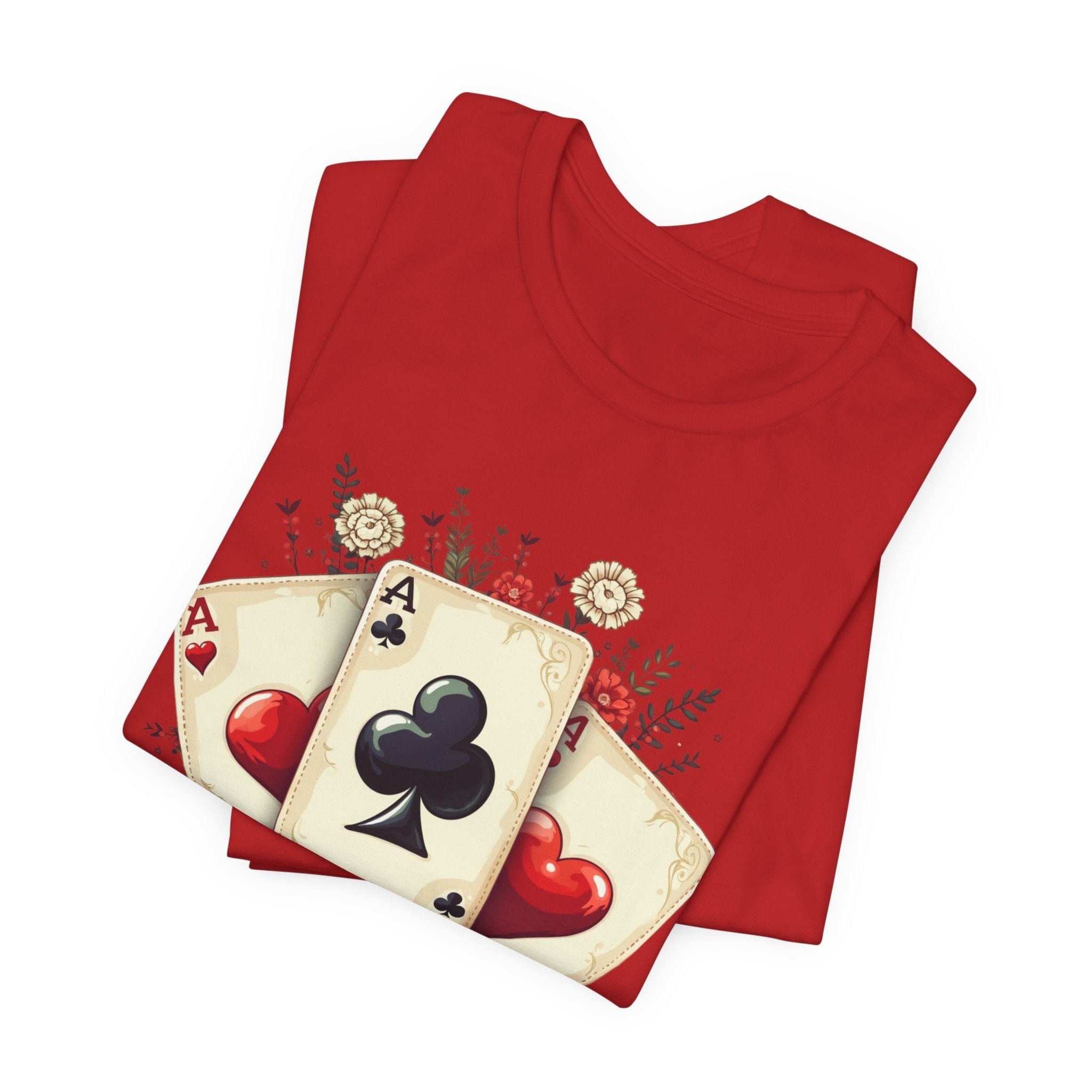 Vintage Playing Cards tee Ace of Clubs Hearts design - Etna Gift